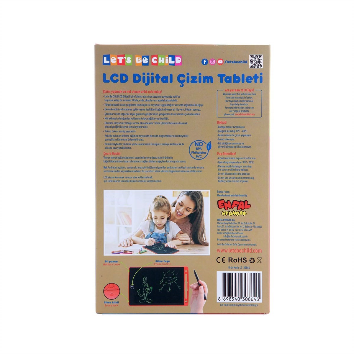 LC LCD Dijital Çizim Tableti 8,5 İnç