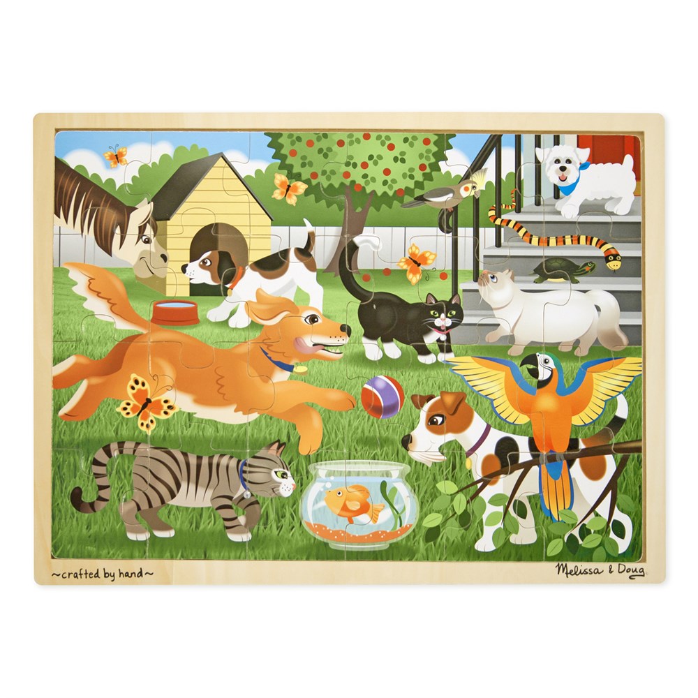 Melissa and Doug AHŞAP 24 PARÇA YAPBOZ - EVCİL HAYVANLAR