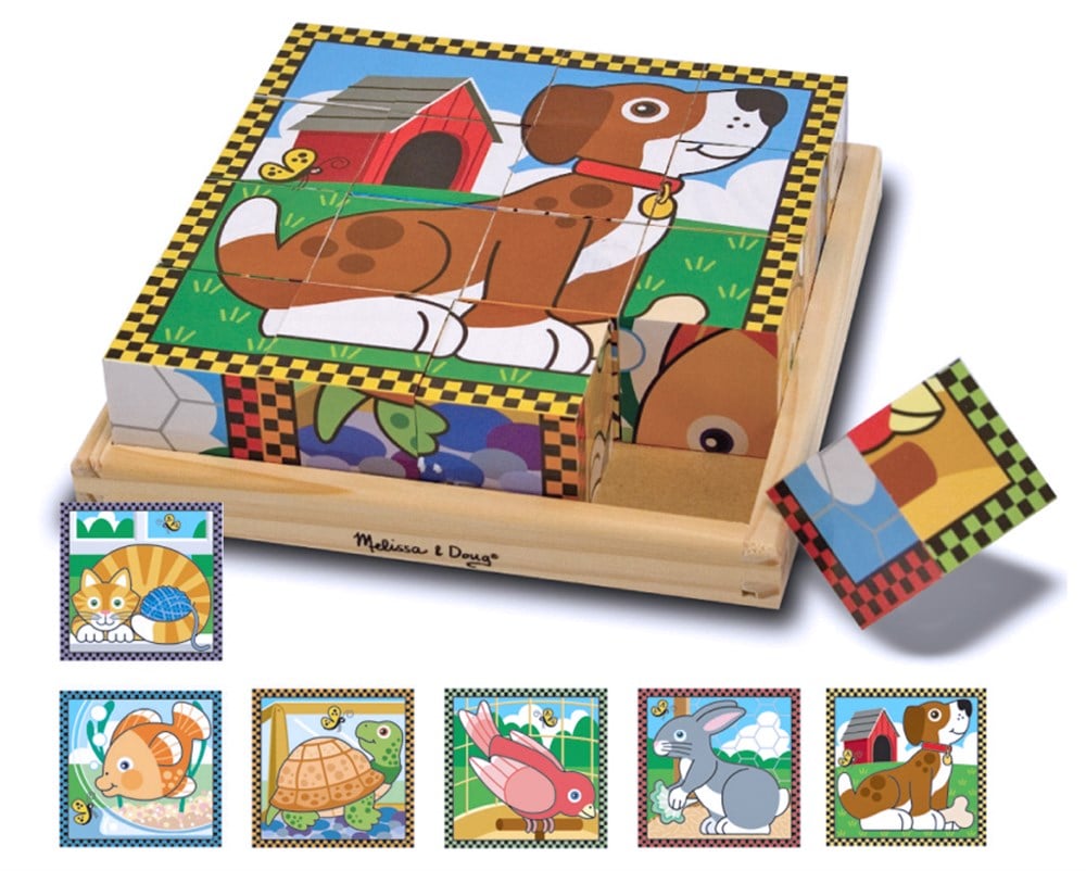 Melissa and Doug AHŞAP 6'LI KÜP YAPBOZ - EVCİL HAYVANLAR