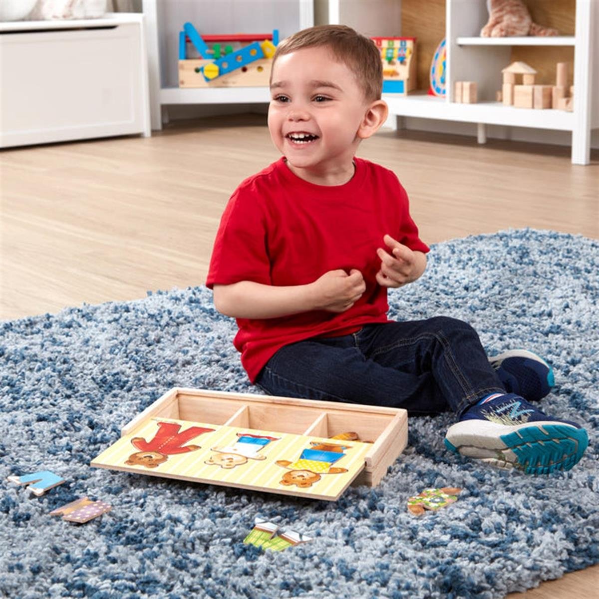 Melissa and Doug Ahşap Ayıcık Ailesi - Değiş Tokuş Giydirme Yapbozu - 45 parça