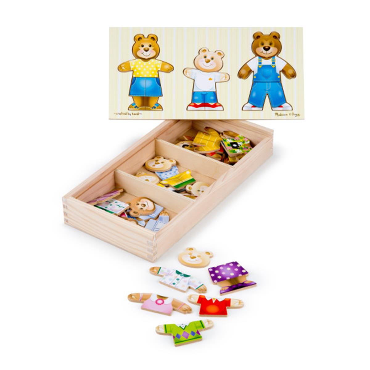 Melissa and Doug Ahşap Ayıcık Ailesi - Değiş Tokuş Giydirme Yapbozu - 45 parça