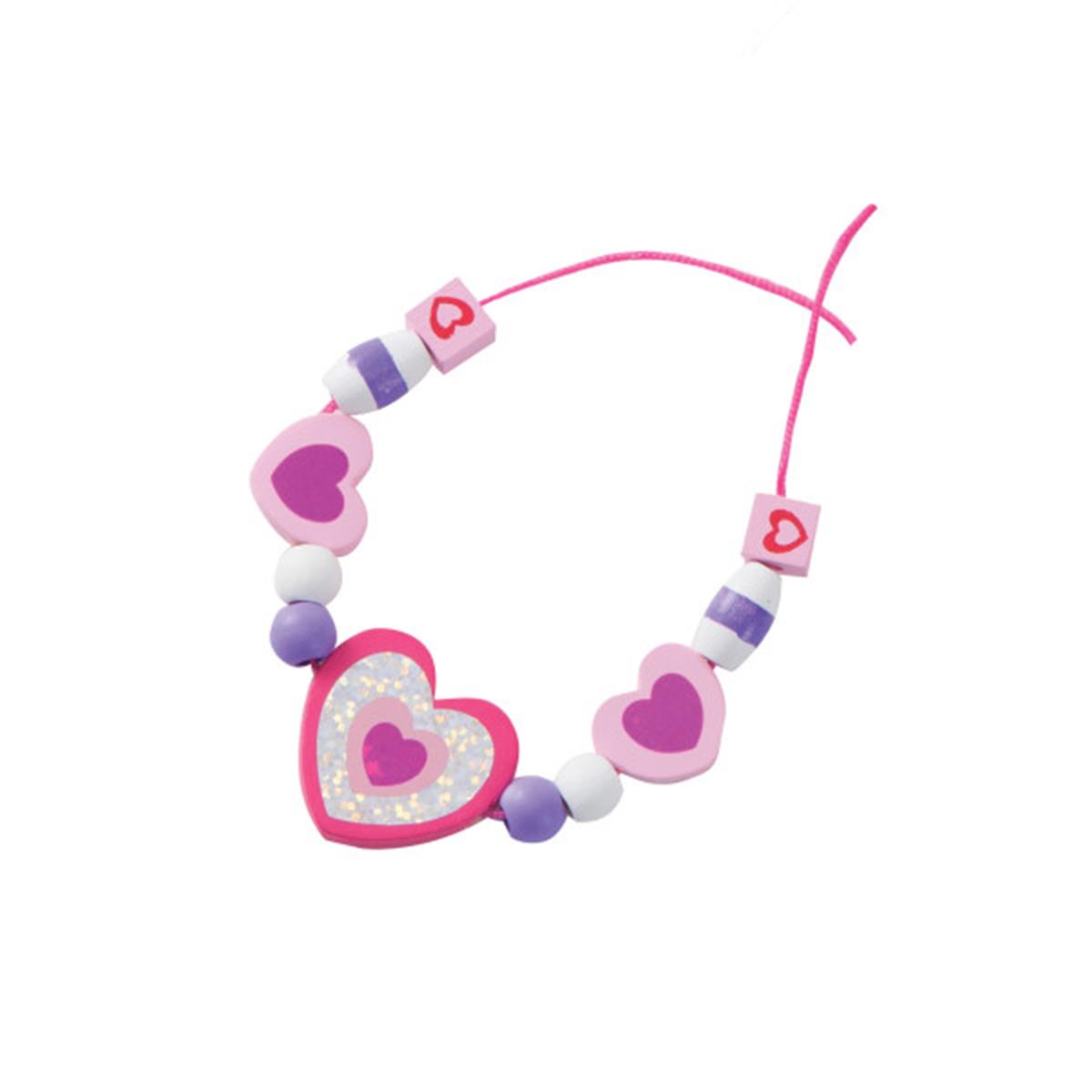 Melissa and Doug Ahşap Boncuk Dizme - Pırıltılı Kalpler