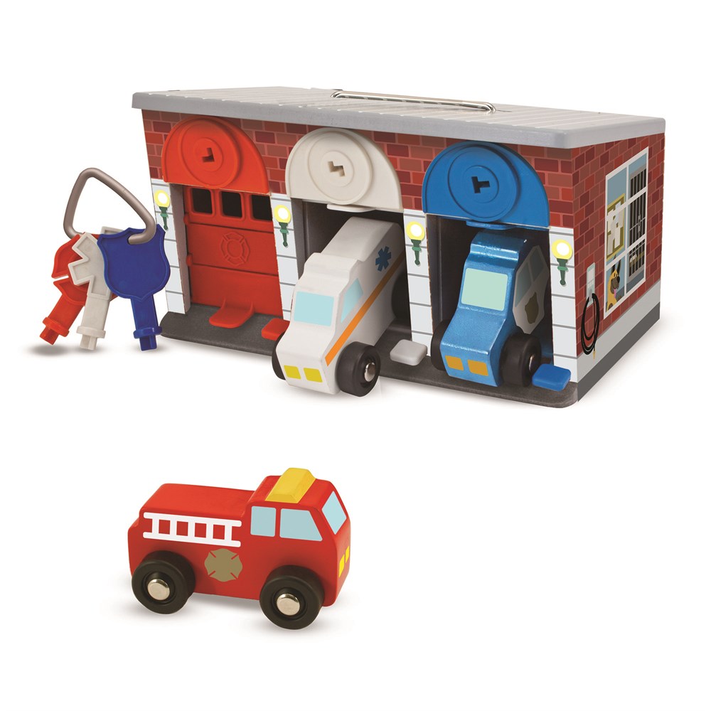 Melissa and Doug AHŞAP KİLİTLİ KURTARMA ARAÇLARI GARAJI