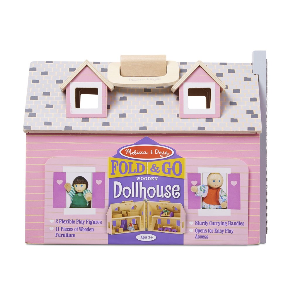 Melissa and Doug AHŞAP TAŞINABİLİR KÜÇÜK MOBİLYALI EV