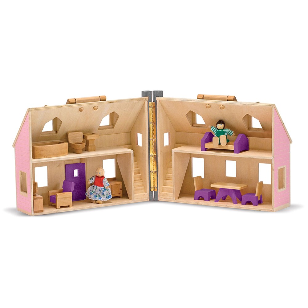 Melissa and Doug AHŞAP TAŞINABİLİR KÜÇÜK MOBİLYALI EV