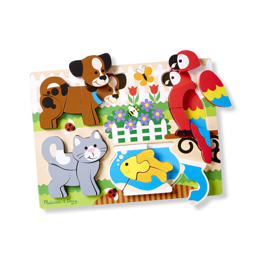 Melissa and Doug AHŞAP TOMBUL PARÇALI YAPBOZ - EVCİL HAYVALAR