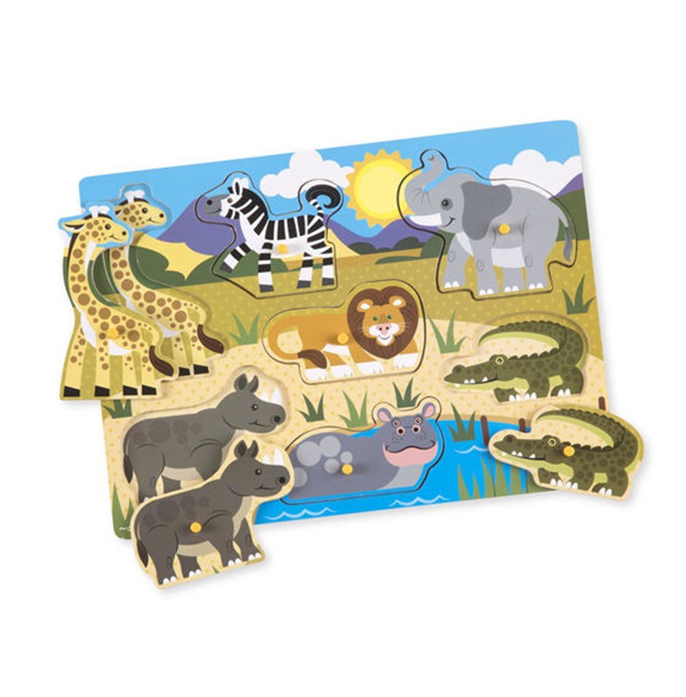 Melissa and Doug AHŞAP TUTMALI YAPBOZ- SAFARİ (YENİ)