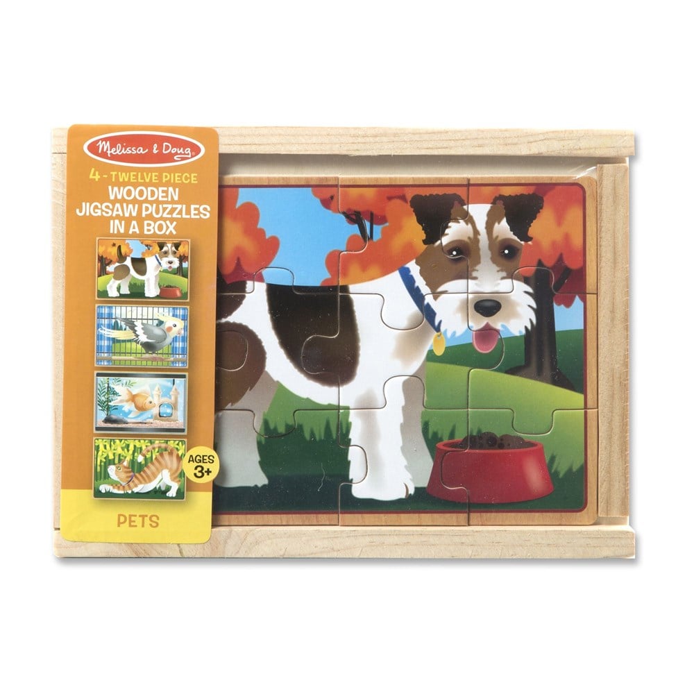 Melissa and Doug AHŞAP12x4 YAPBOZ SETİ - EVCİL HAYVANLAR