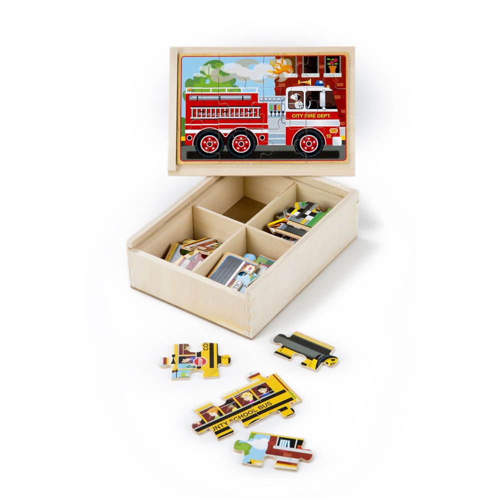 Melissa and Doug AHŞAP12x4 YAPBOZ SETİ - ARAÇLAR
