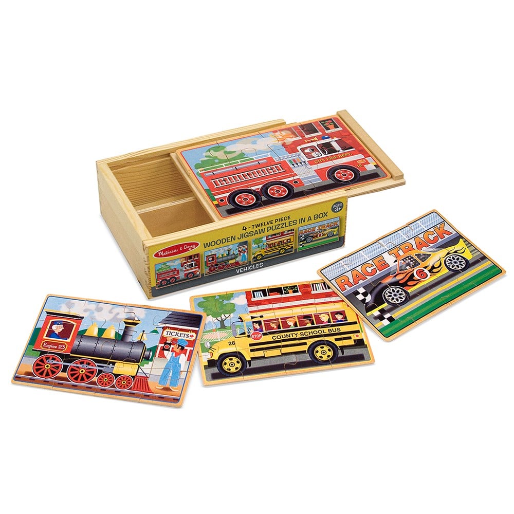 Melissa and Doug AHŞAP12x4 YAPBOZ SETİ - ARAÇLAR