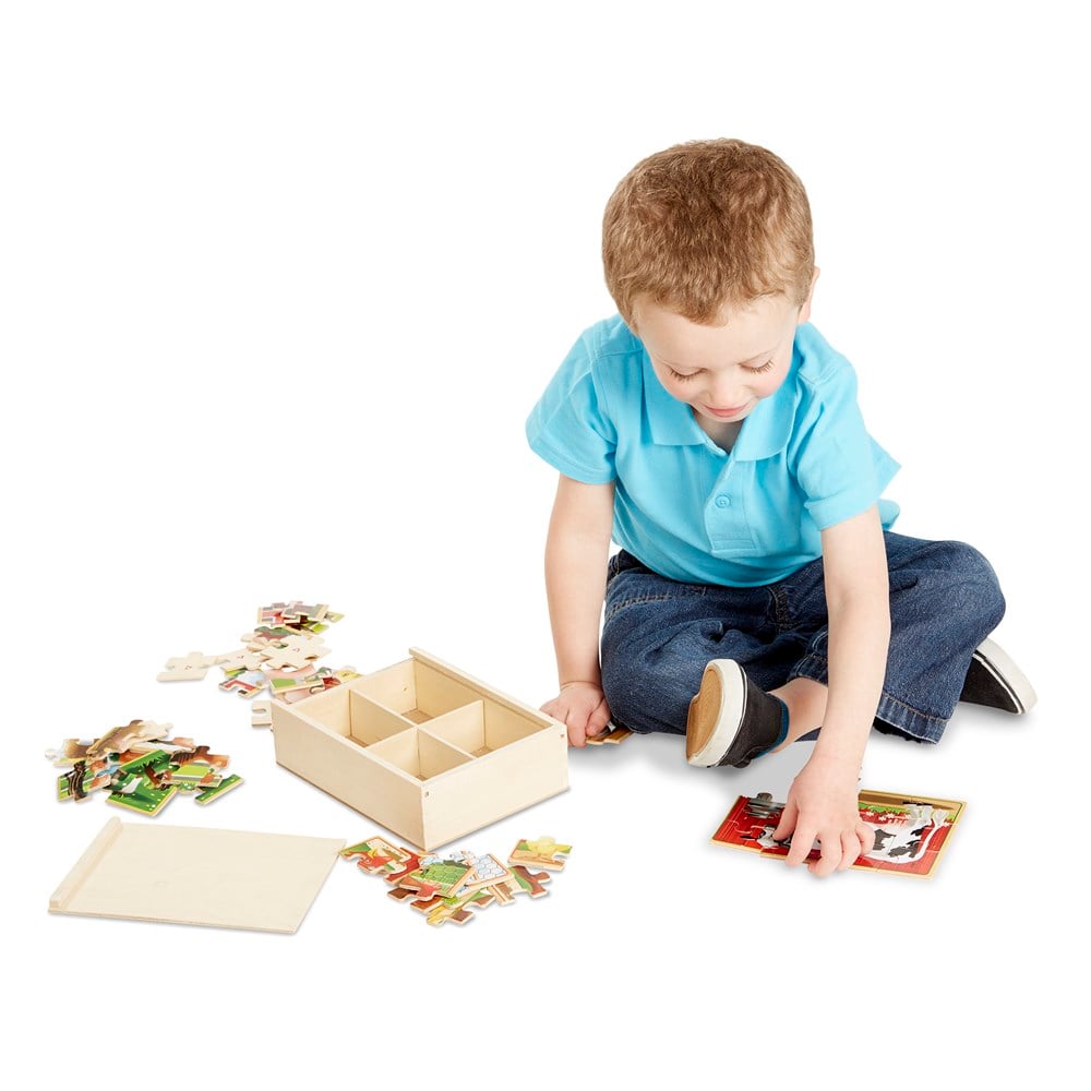 Melissa and Doug AHŞAP12x4 YAPBOZ SETİ - ÇİFTLİK HAYVANLARI