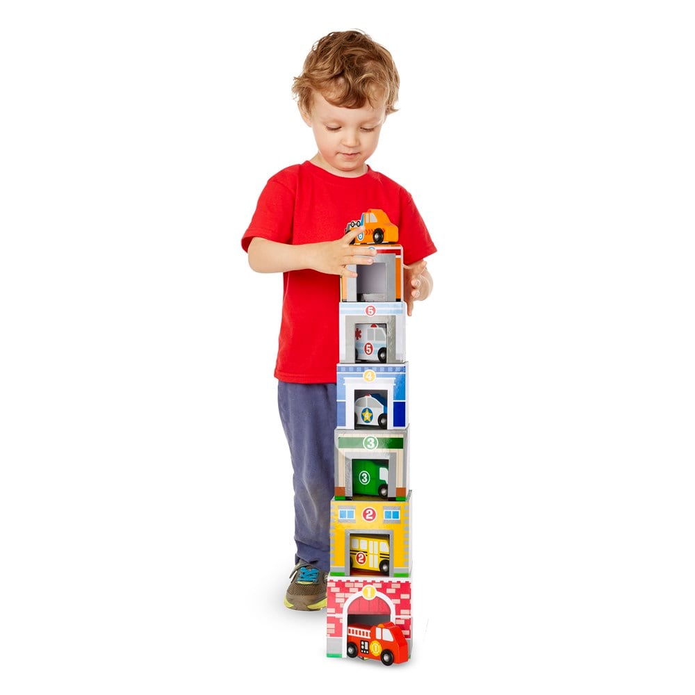 Melissa and Doug DİZ OYNA KULE - BİNALAR VE ARAÇLAR