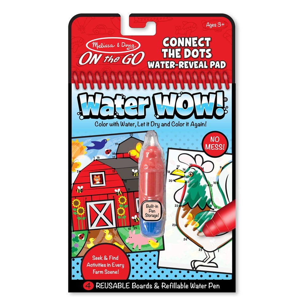 Melissa and Doug WATER WOW! SU İLE BOYAMA KİTABI - ÇİFTLİK - NOKTALARI BİRLEŞTİR