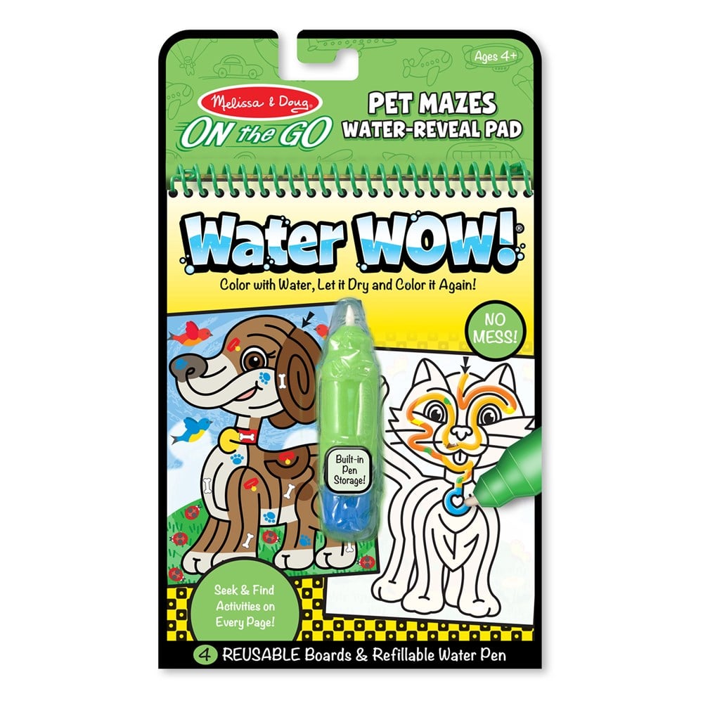 Melissa and Doug WATER WOW! SU İLE BOYAMA KİTABI - EVCİL HAYVANLAR BULMACA