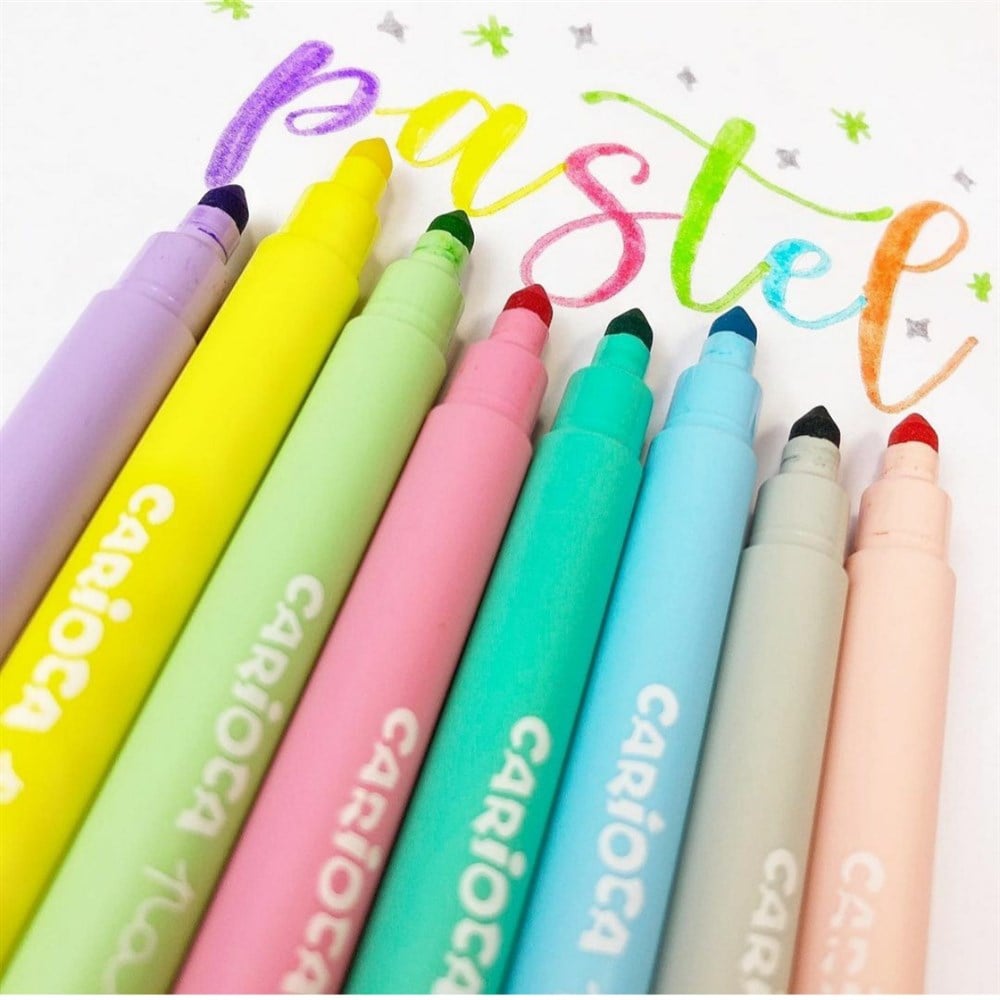 PASTEL RENKLER SÜPER YIKANABİLİR KEÇELİ BOYA KALEMİ 8'Lİ