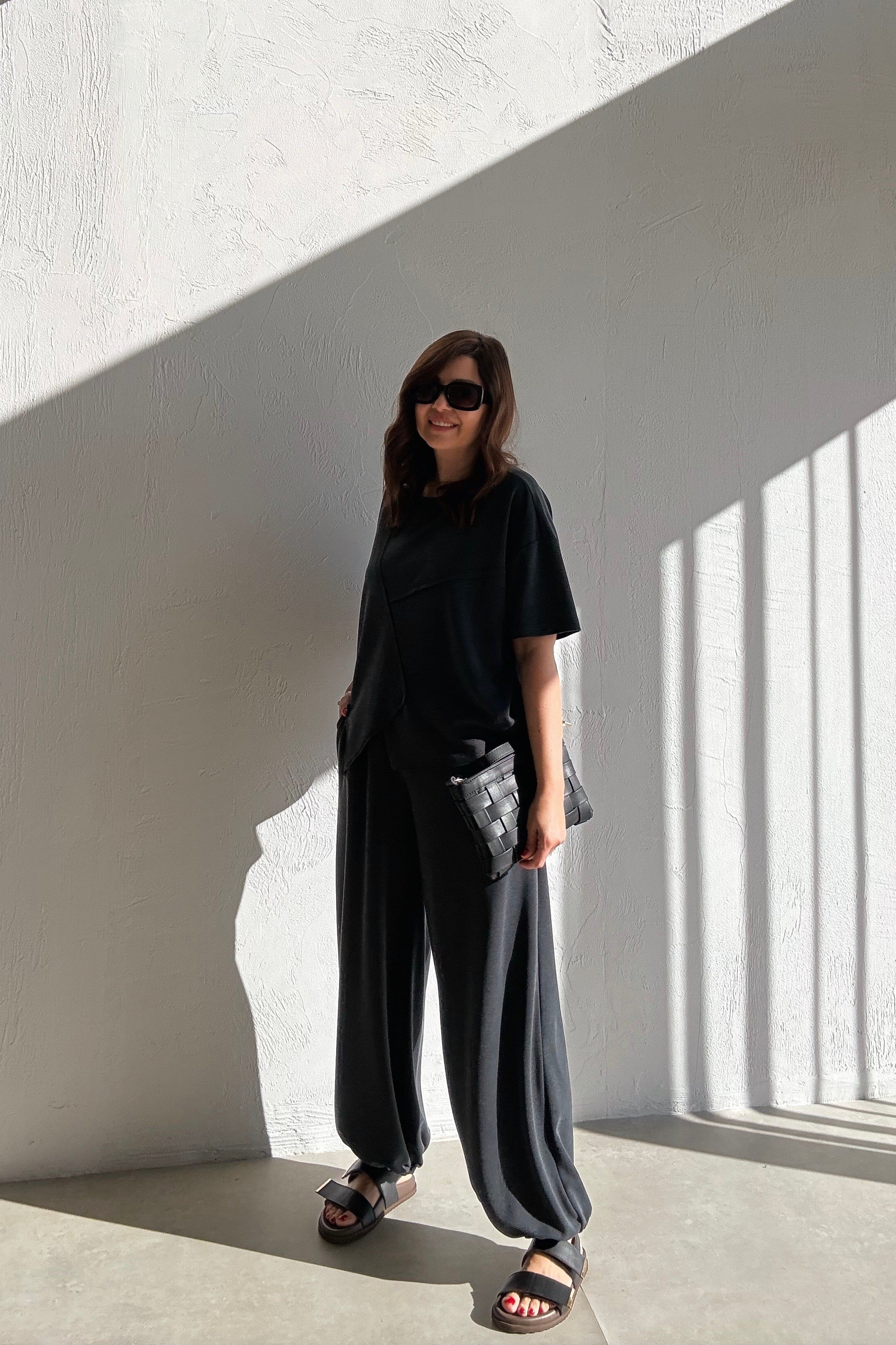 Antrasit Lastikli Paça Modal Takım 