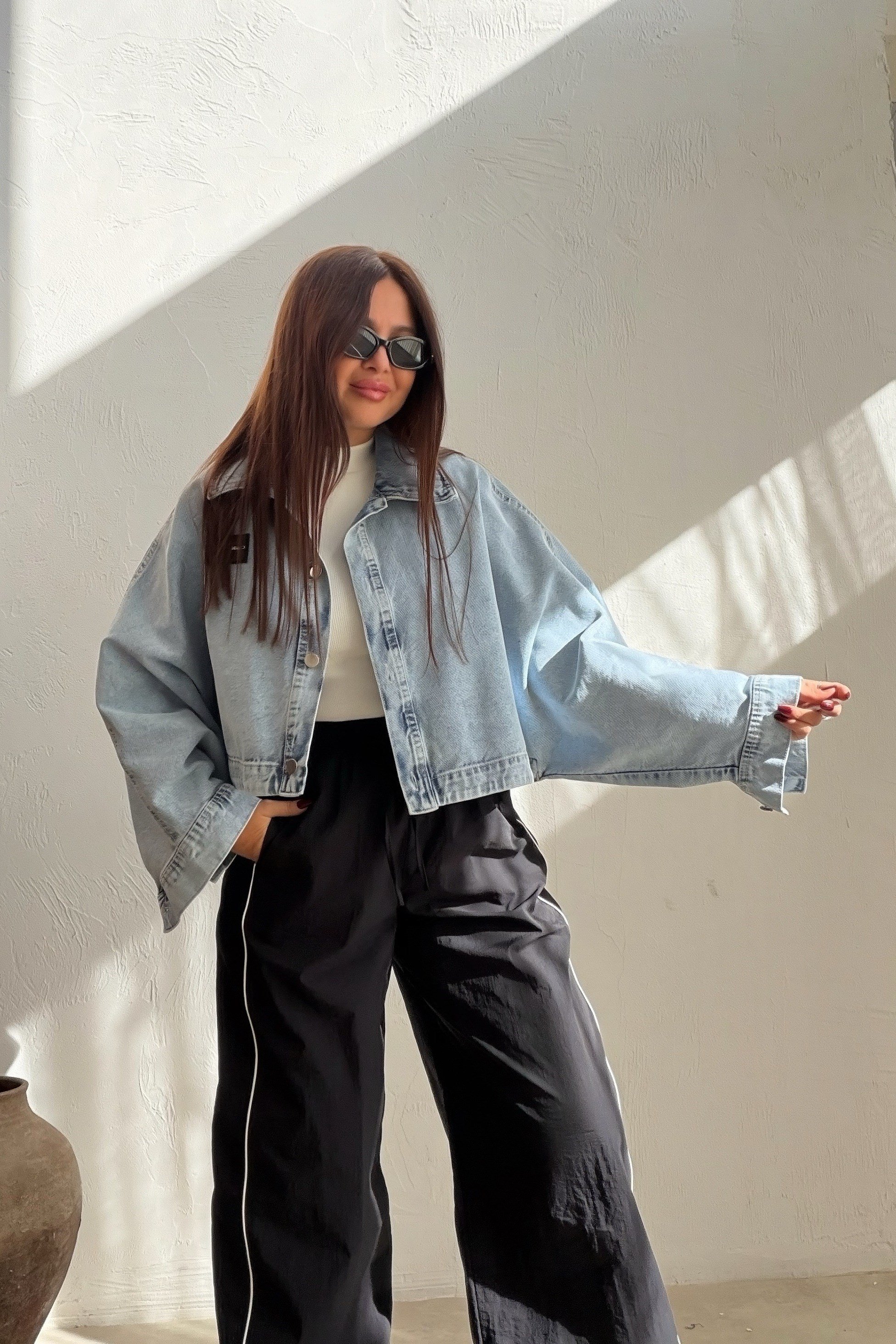 Arvena Denim Gömlek Ceket BUZ MAVİSİ