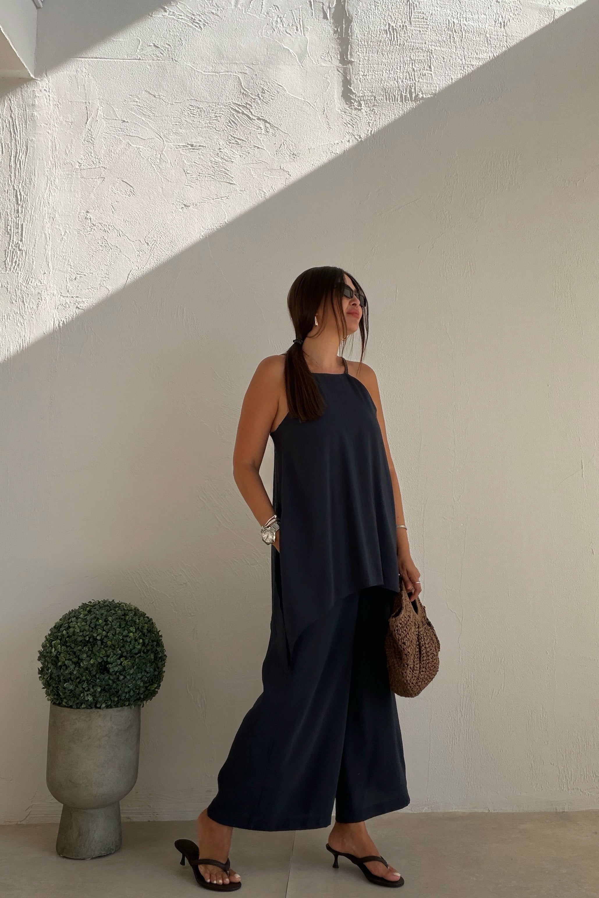 Asimetrik Kesim Tulum LACİVERT