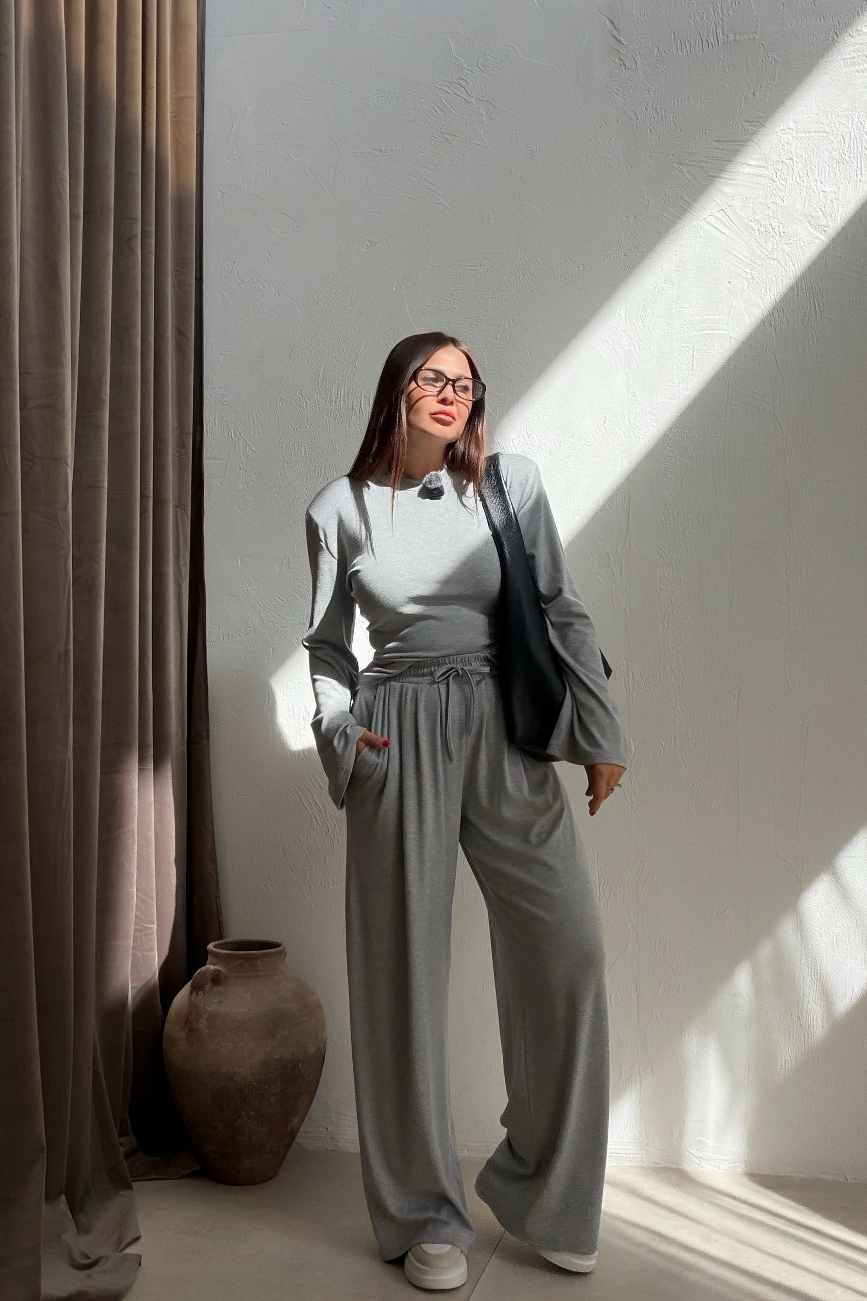 Bağcıklı Eşofman Takımı GRİ