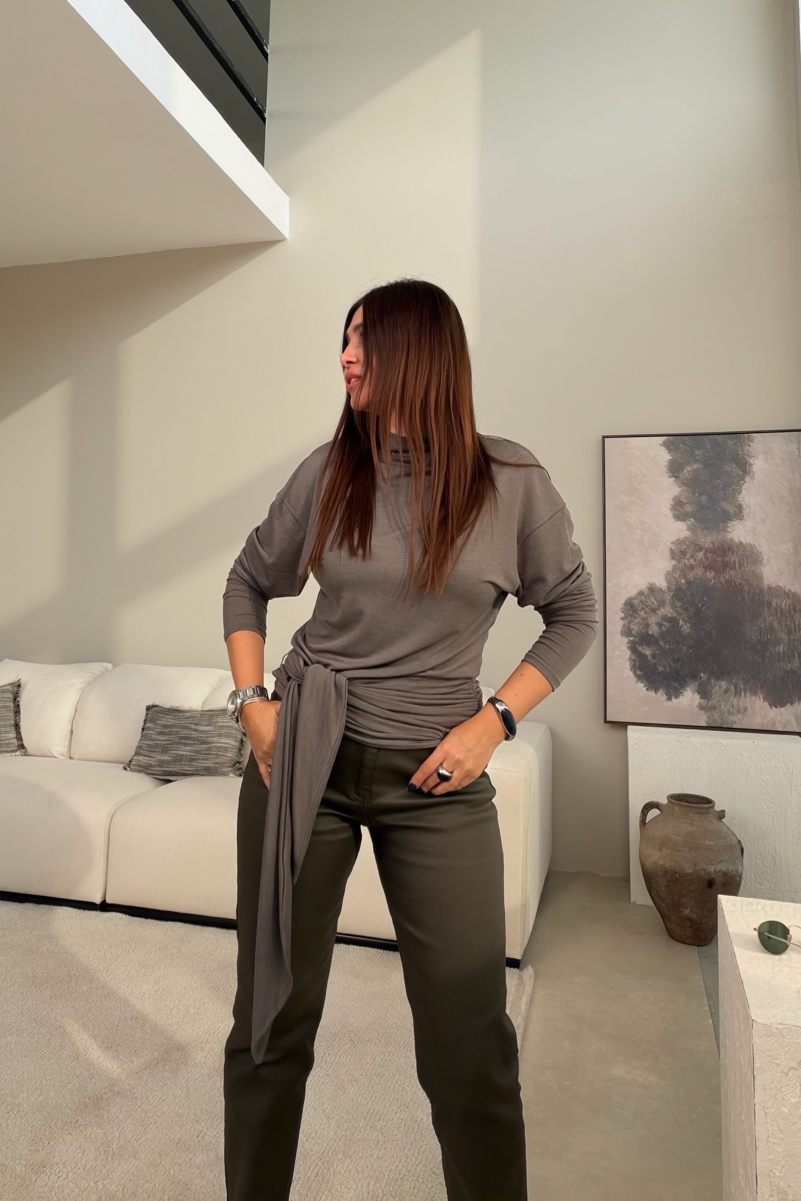 Bağlamalı Bluz VİZON