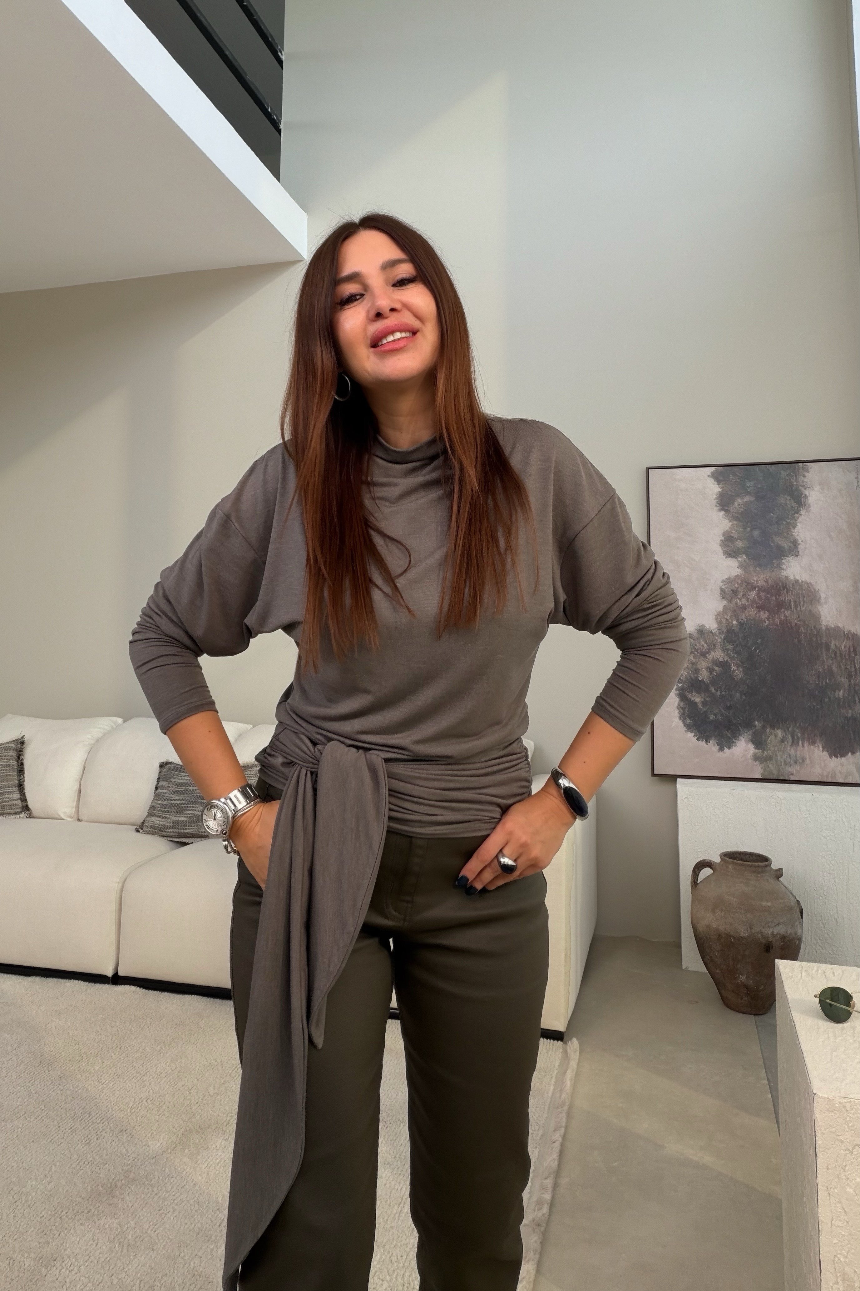 Bağlamalı Bluz VİZON