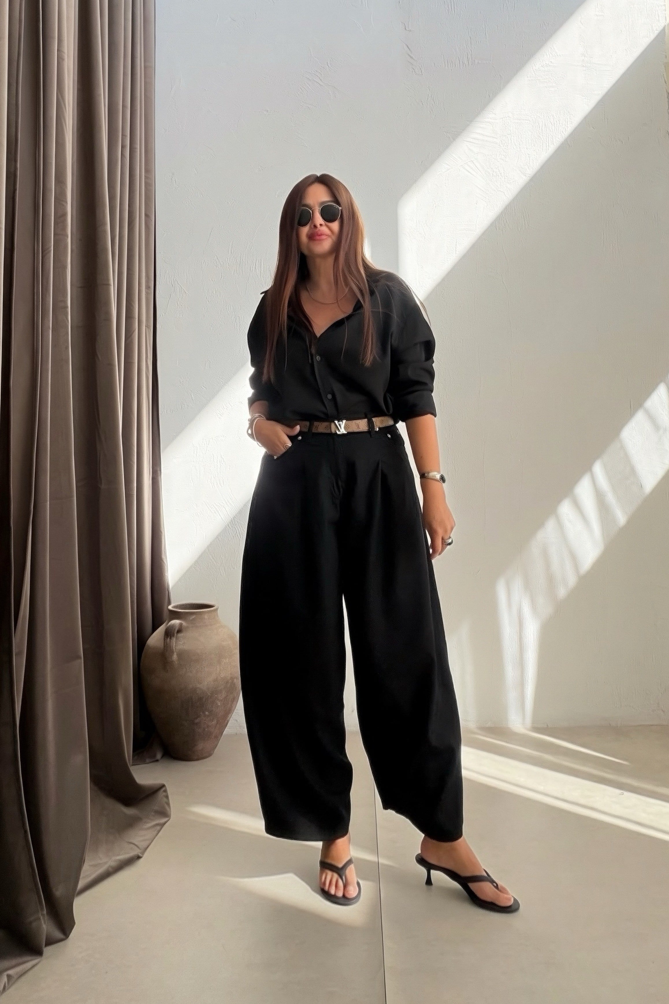 Balon Kalıp Denim Takım SİYAH