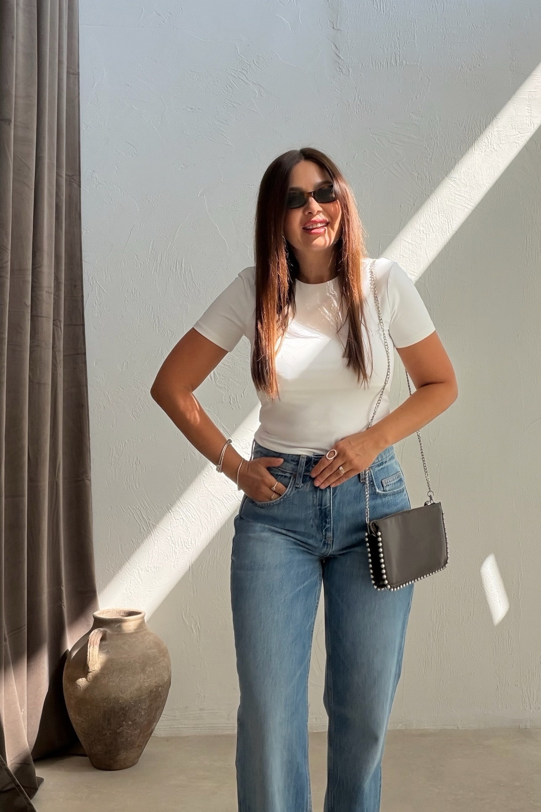 Basıc Kısa Kollu Body BEYAZ
