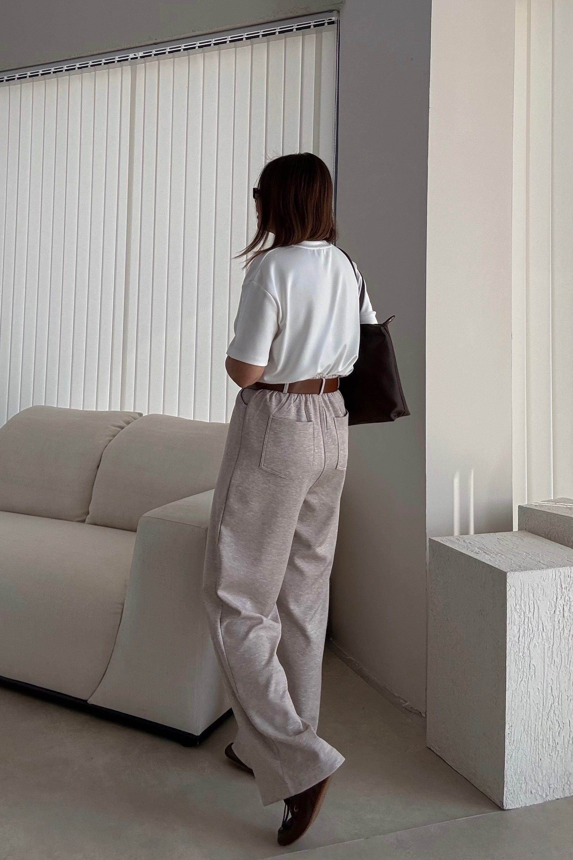 Bej Kemerli Mode Pantolon 