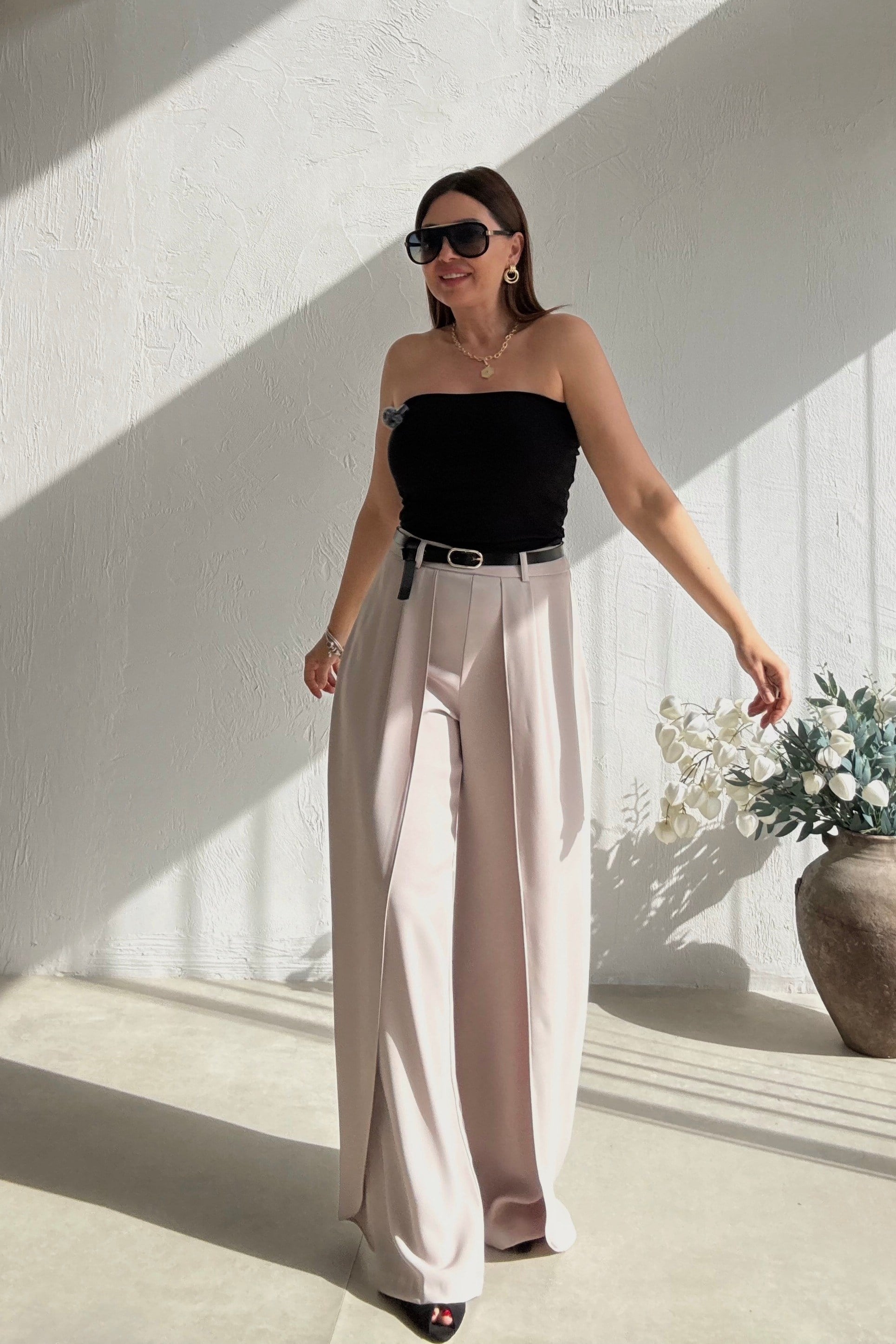 Bej Pelerin Pantolon 