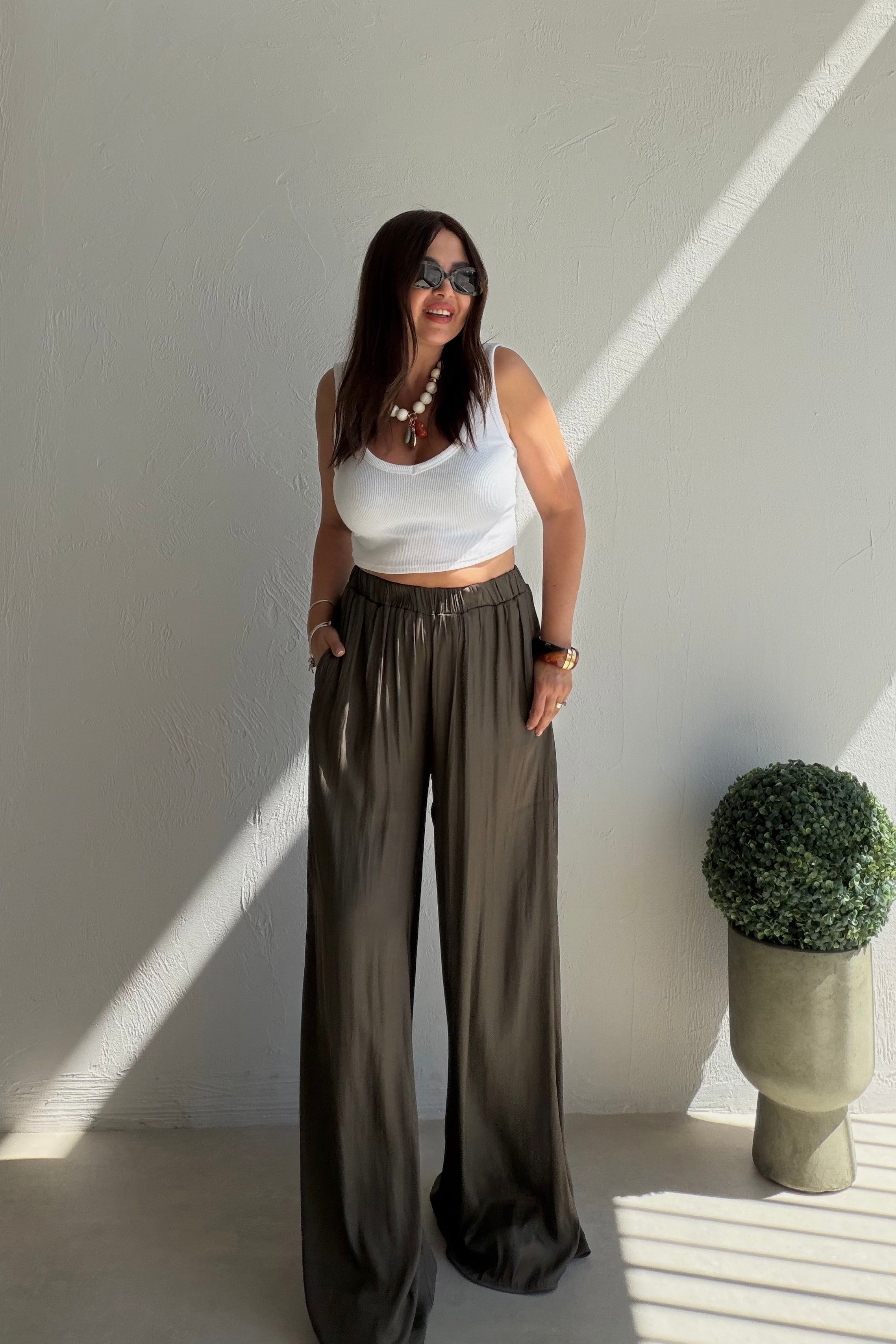 Beli Lastikli Salaş Pantolon HAKİ