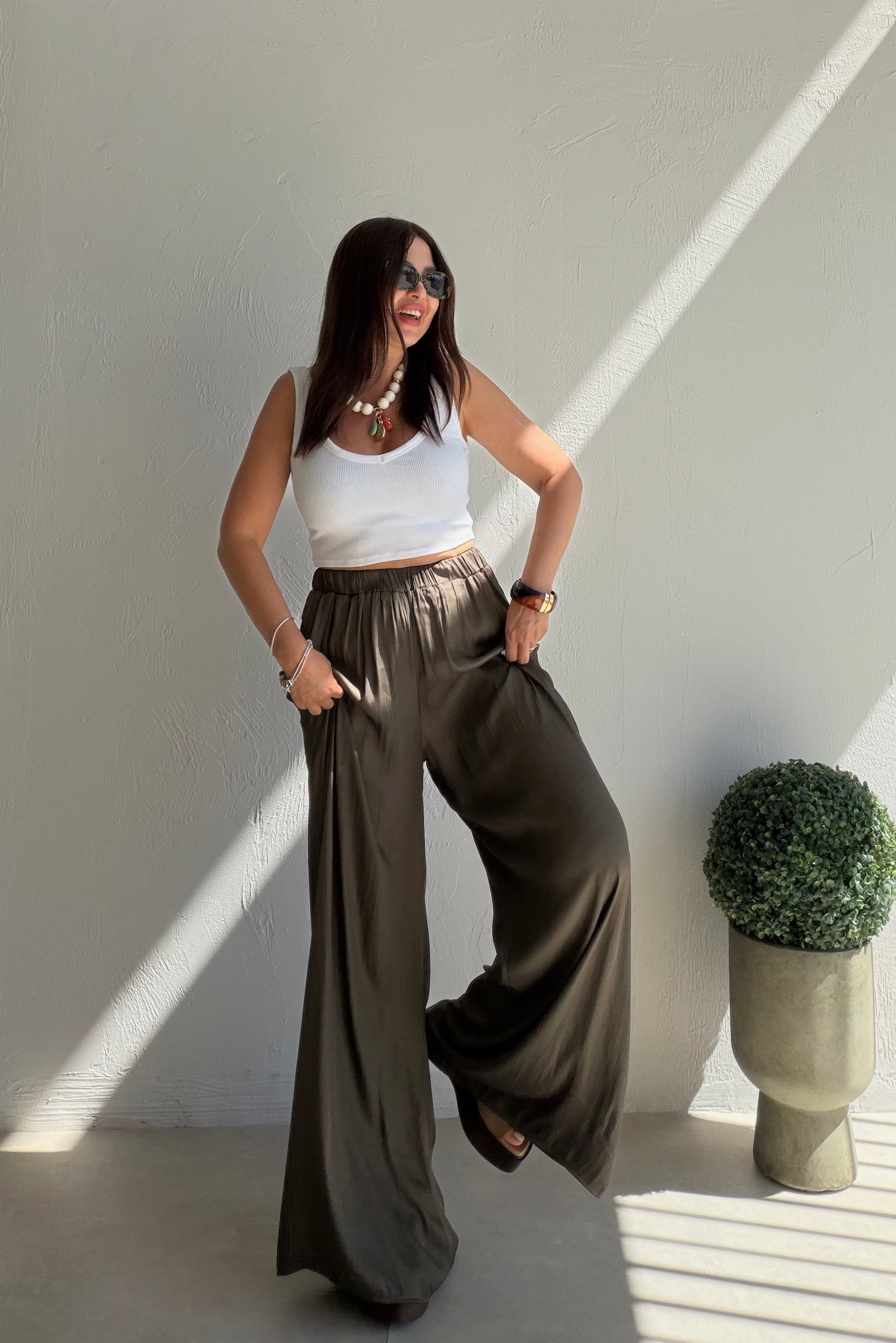 Beli Lastikli Salaş Pantolon HAKİ