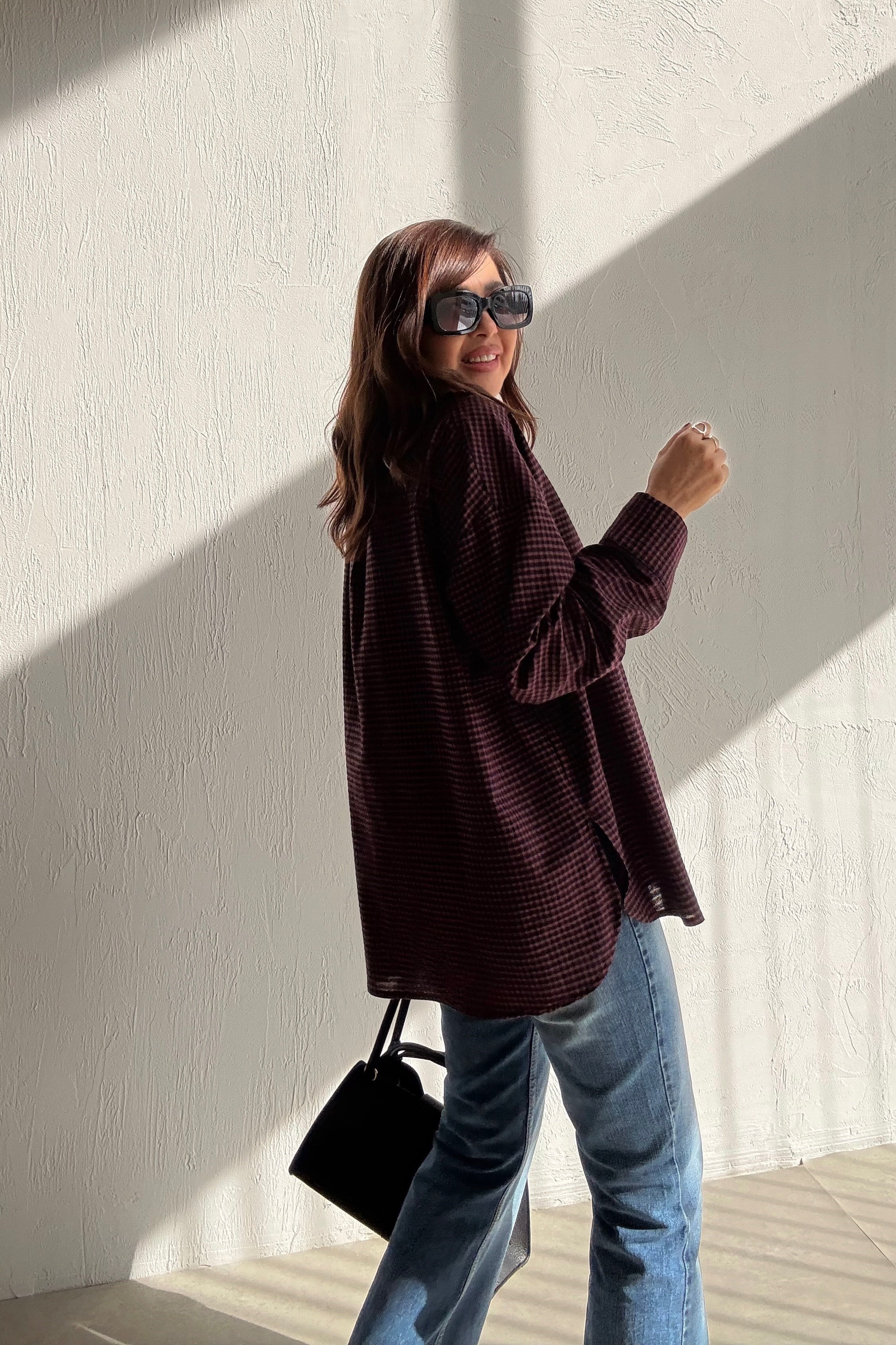 Bordo Pötikareli Gömlek 