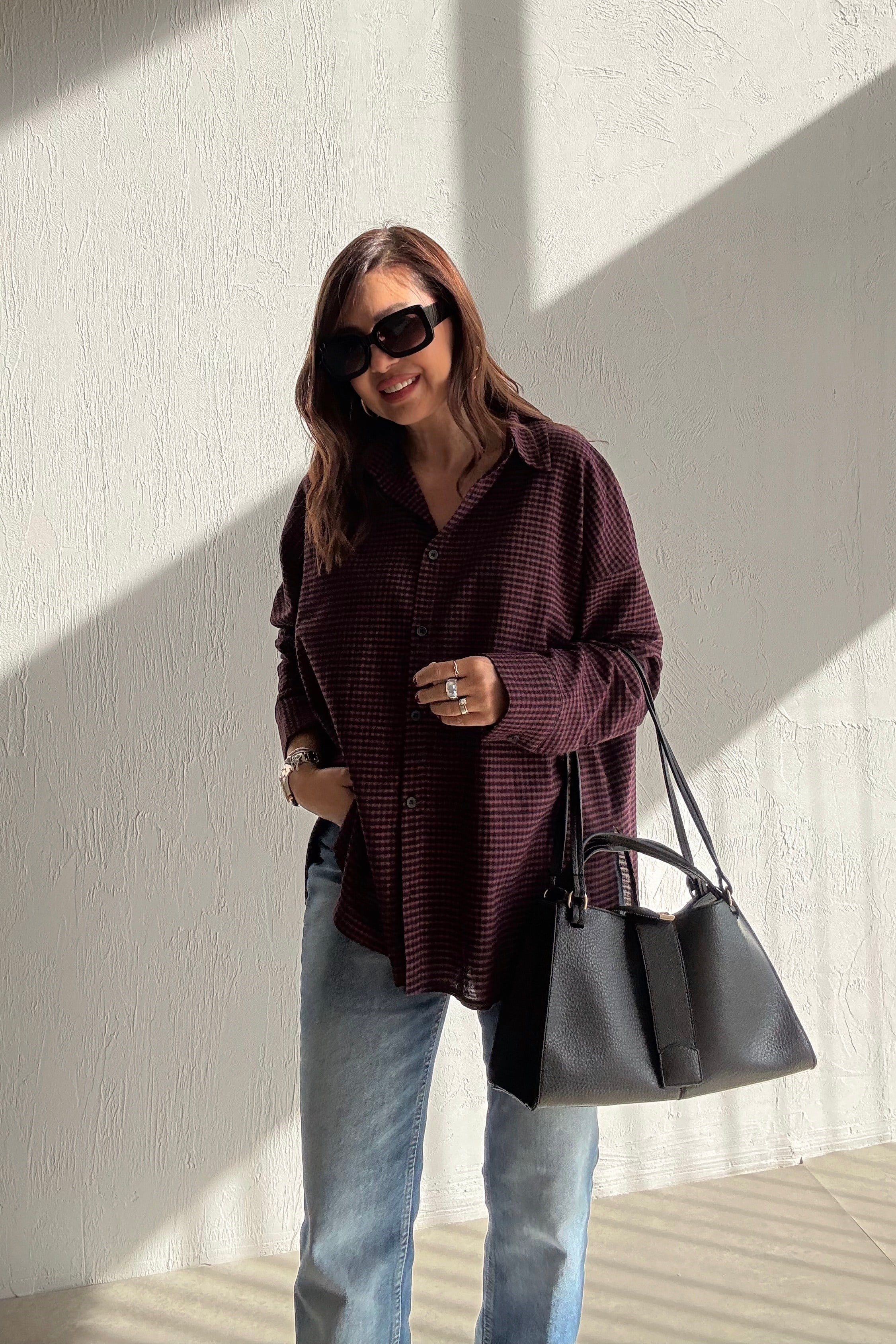 Bordo Pötikareli Gömlek 