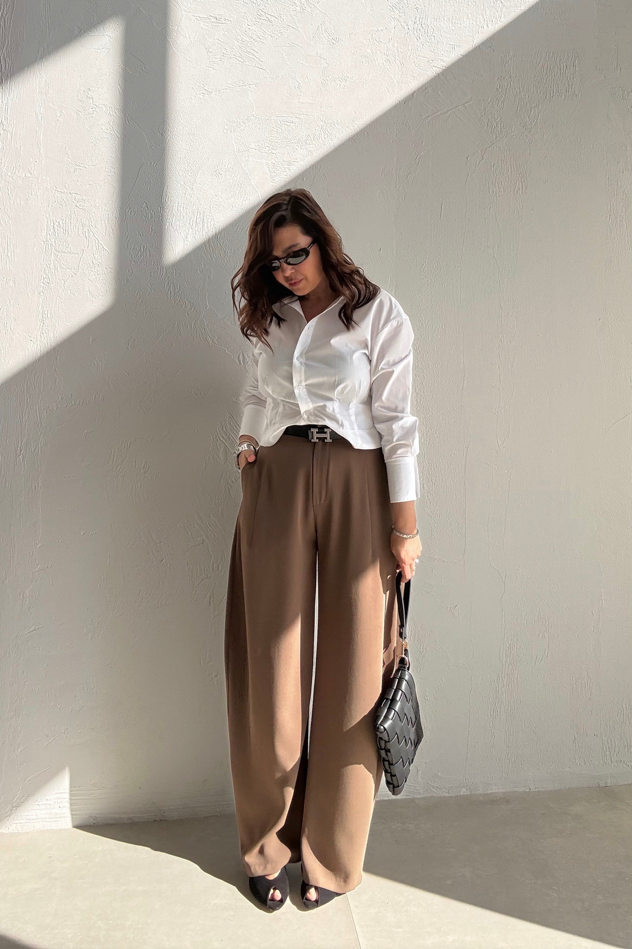 Camel  Dökümlü Kumaş Pantolon 