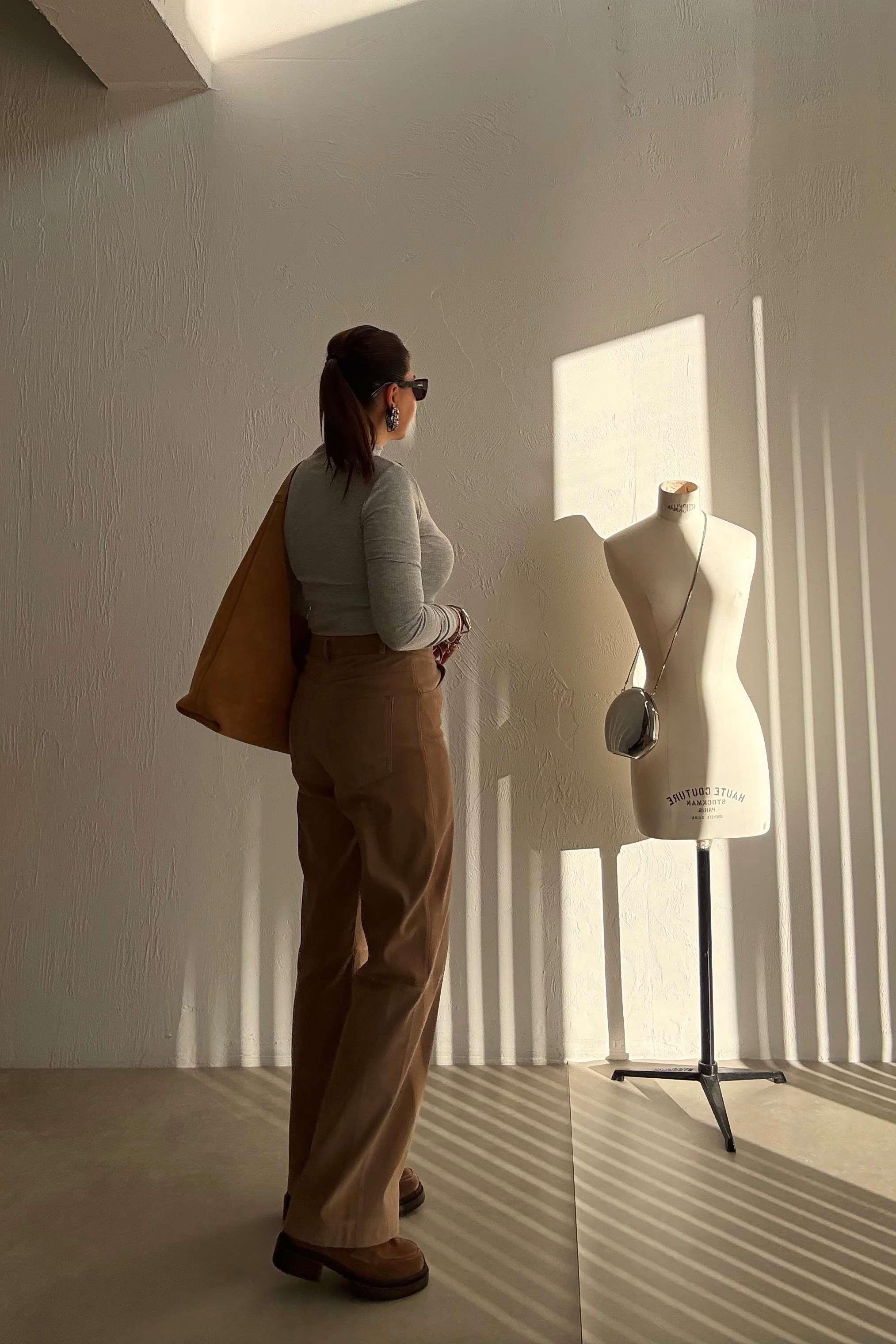 Camel Rengi Süet Pantolon 