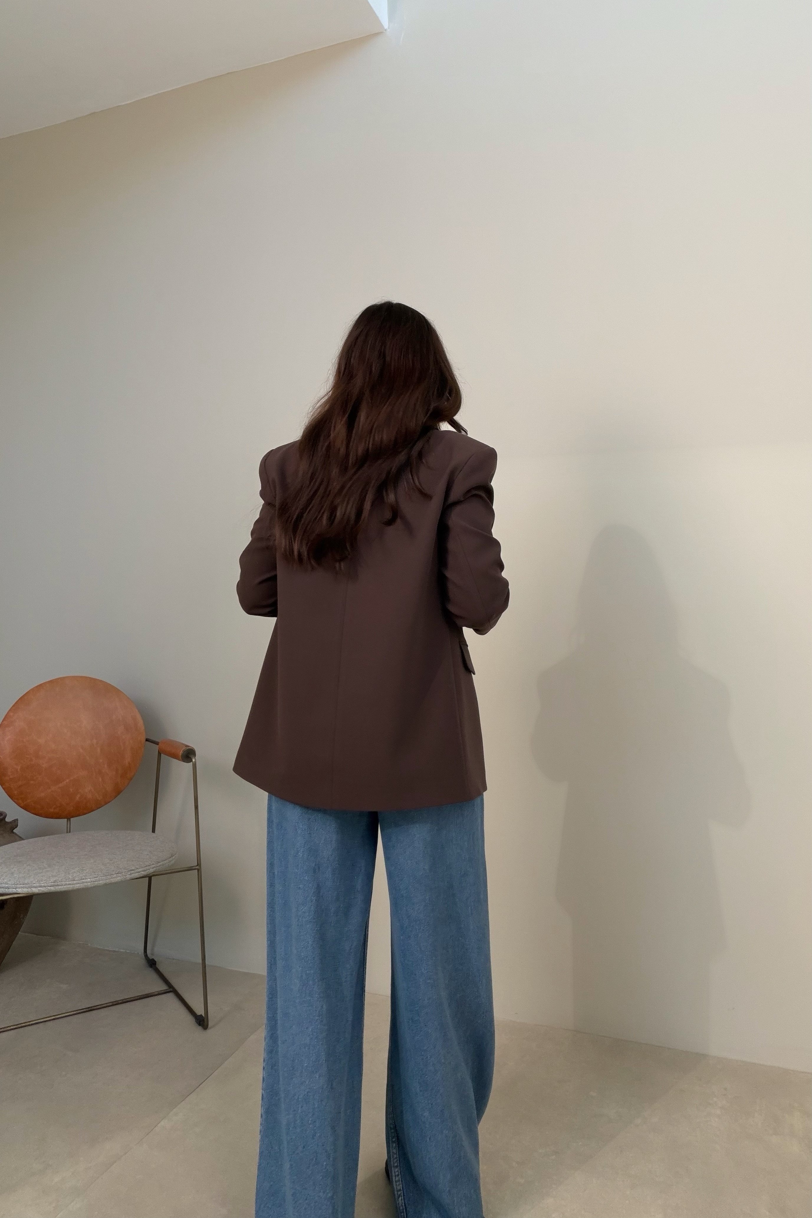 Çift Düğmeli Blazer Ceket KAHVERENGİ