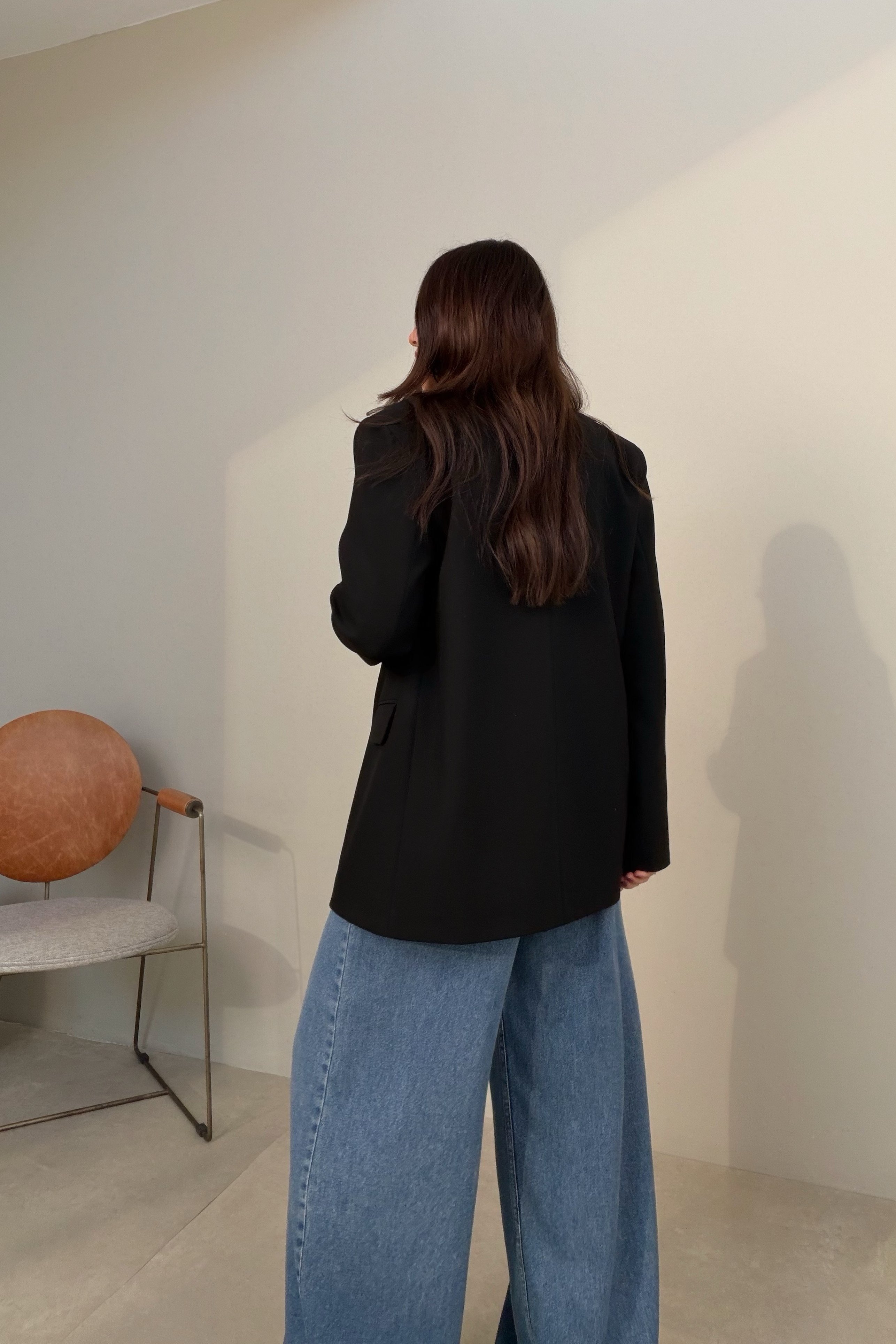 Çift Düğmeli Blazer Ceket SİYAH