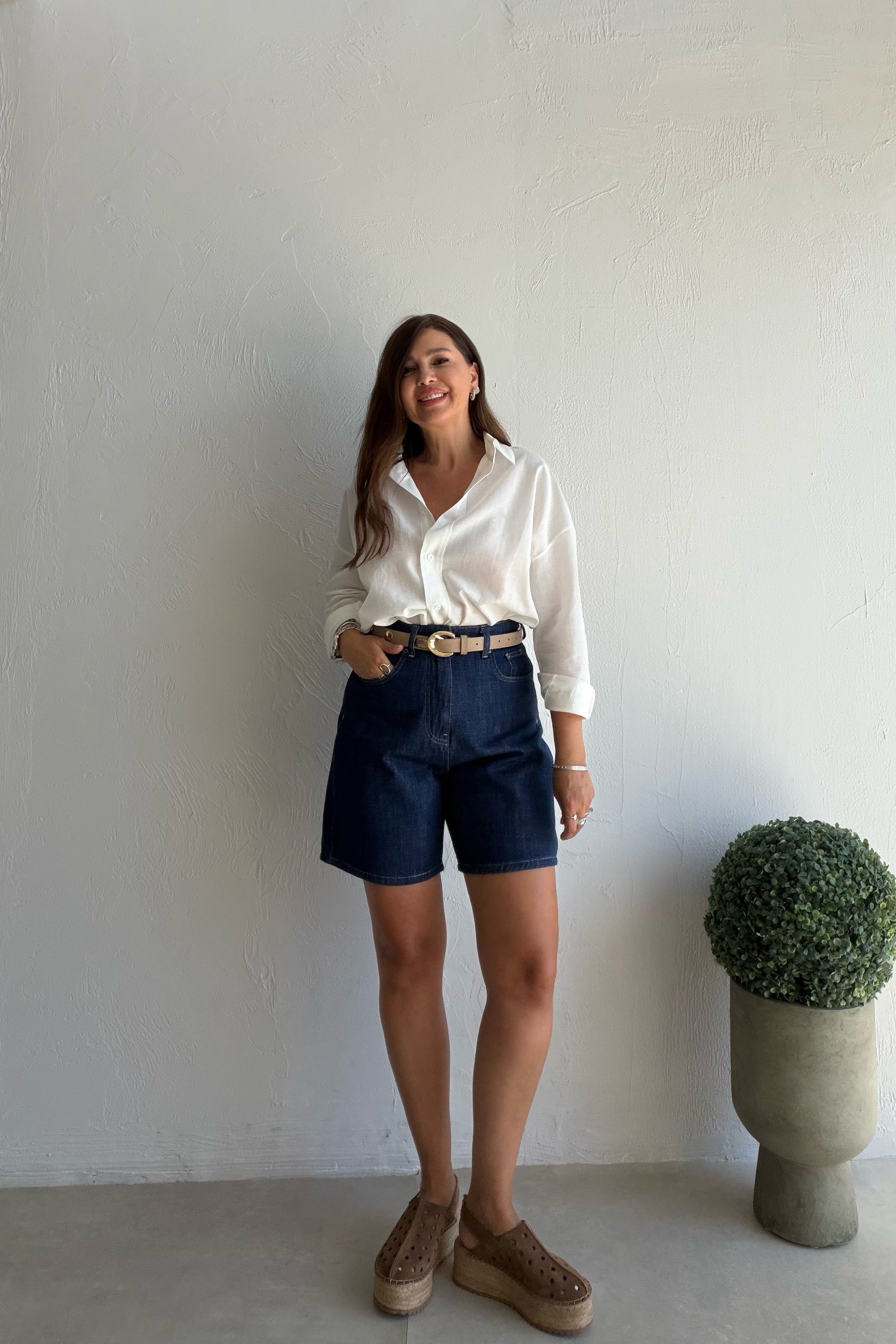 Denim Jean Şort LACİVERT