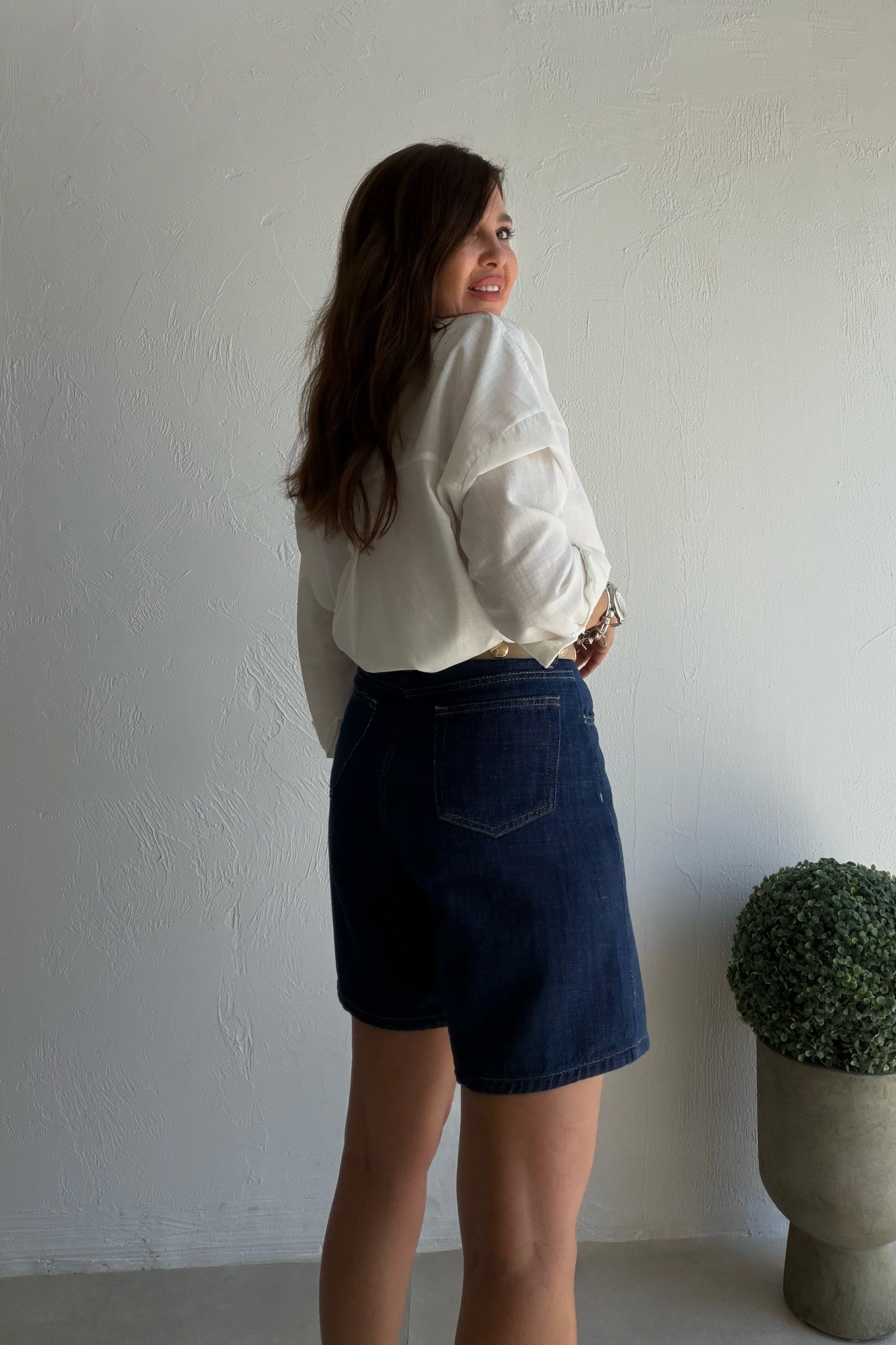 Denim Jean Şort LACİVERT