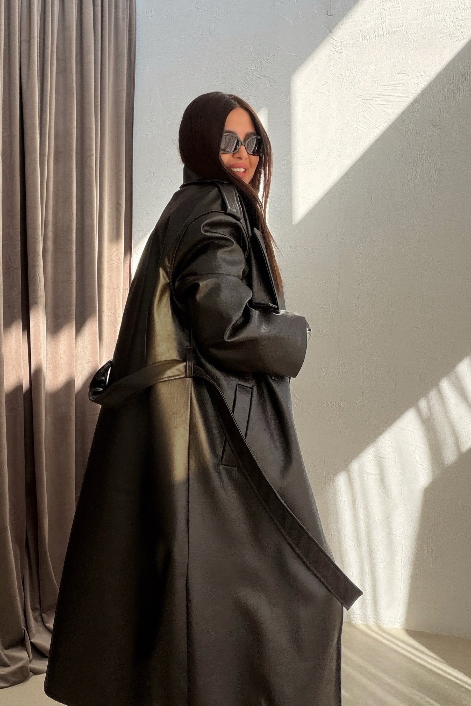 Deri Uzun Trenchcoat ACI KAHVE