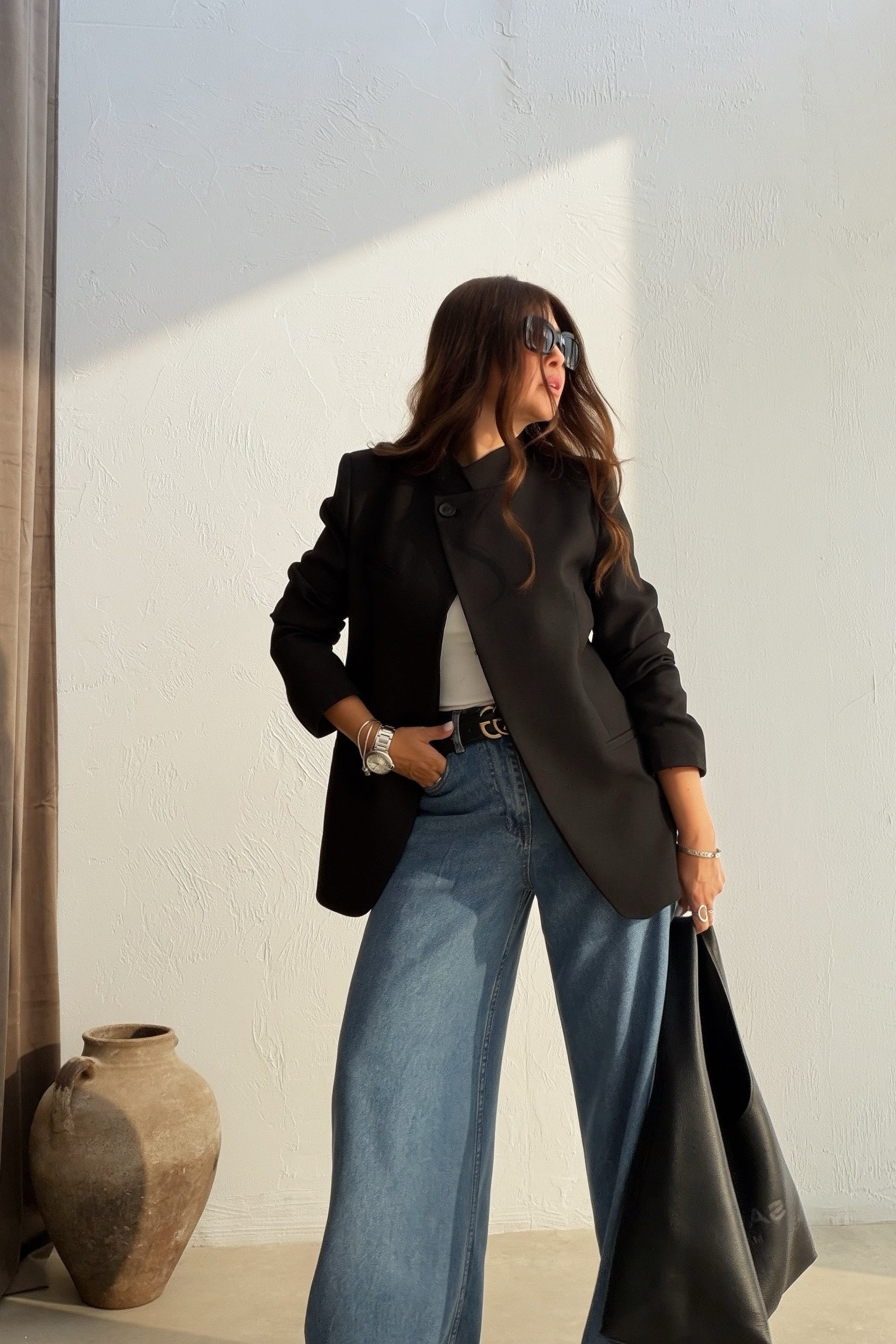 Dik Yaka Blazer Ceket SİYAH
