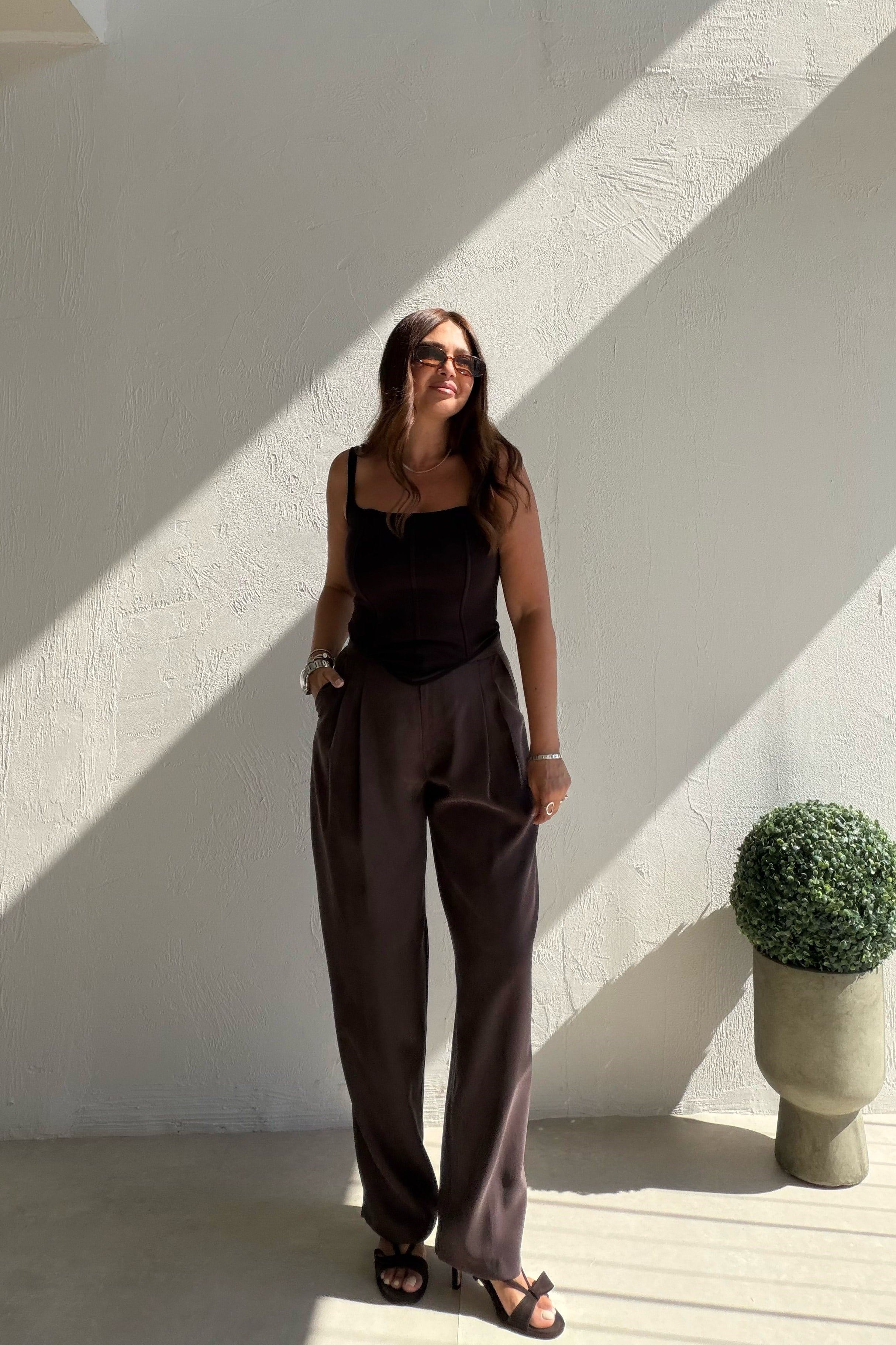 Havuç Kesim Liyosel Pantalon KAHVERENGİ