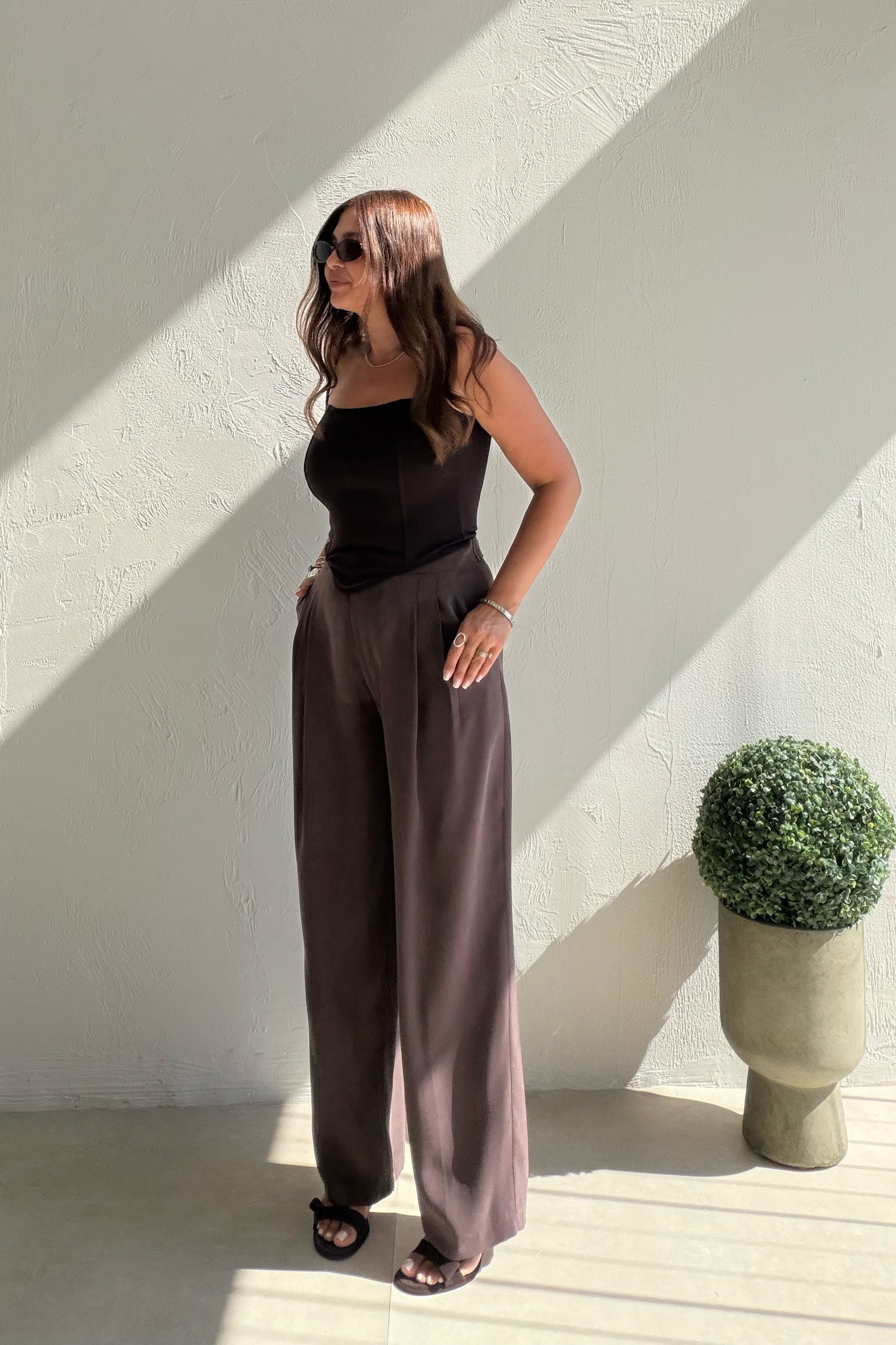 Havuç Kesim Liyosel Pantalon KAHVERENGİ