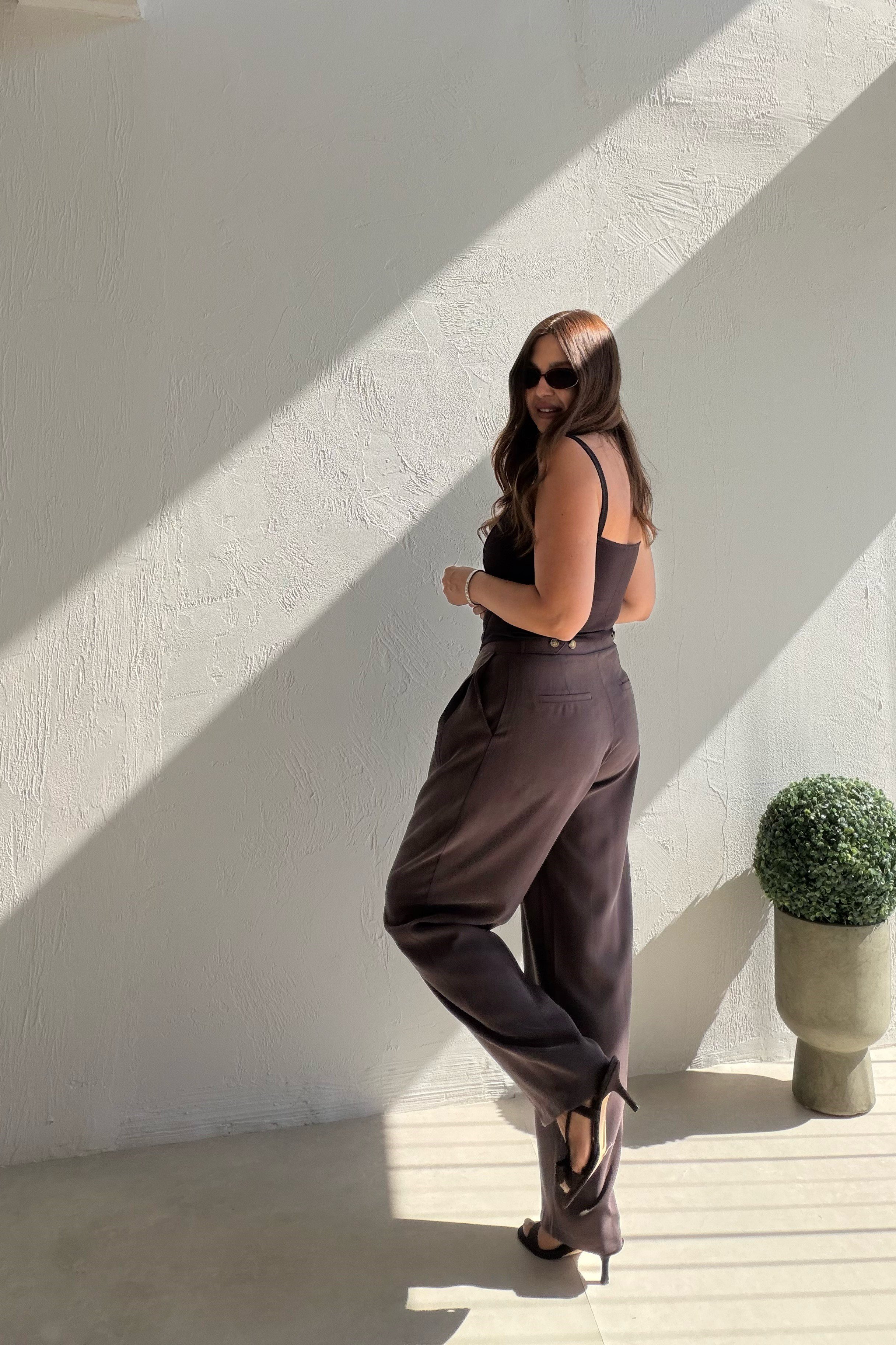 Havuç Kesim Liyosel Pantalon KAHVERENGİ