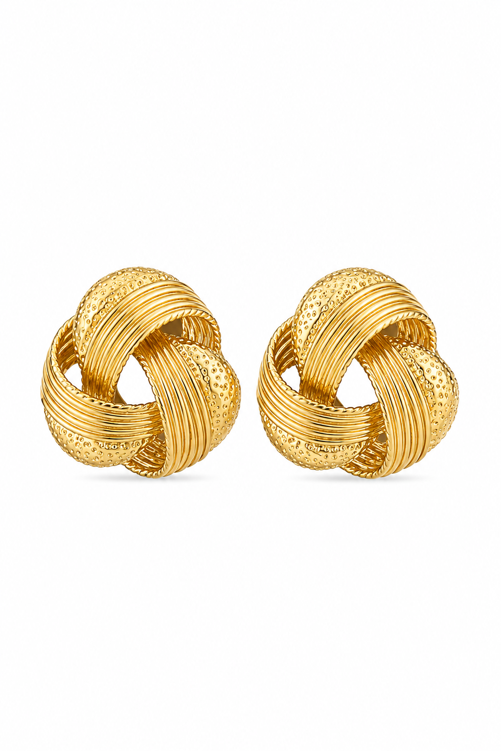 Düğüm Örgü Topuz Küpe GOLD