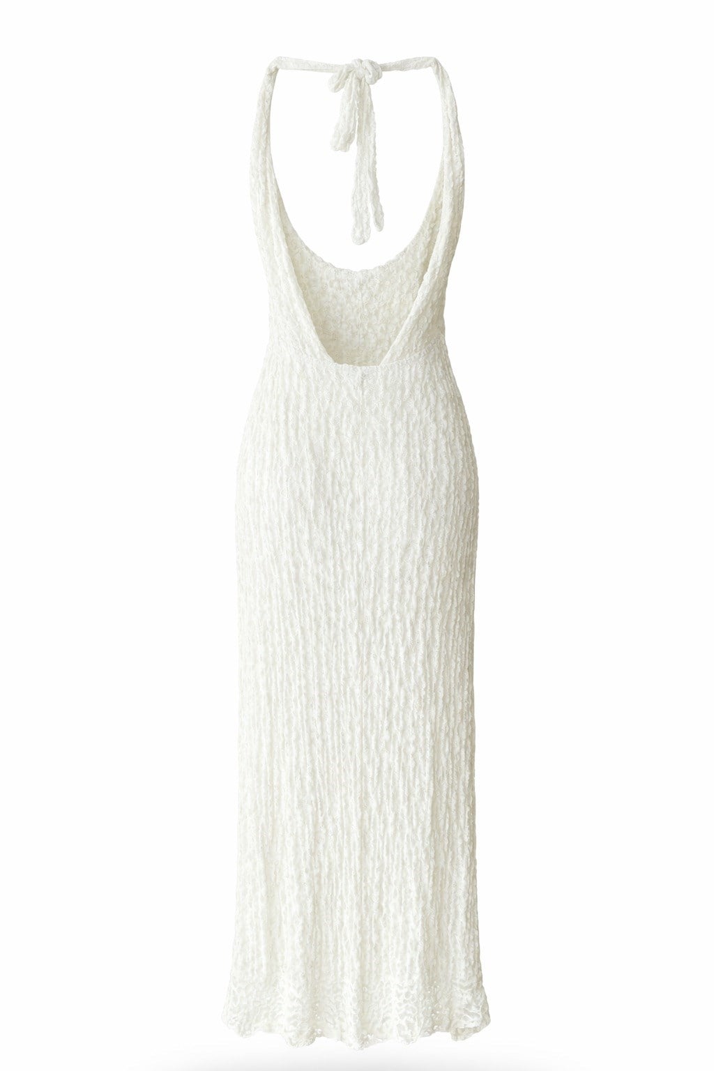 Ekru Dantel Uzun Elbise 