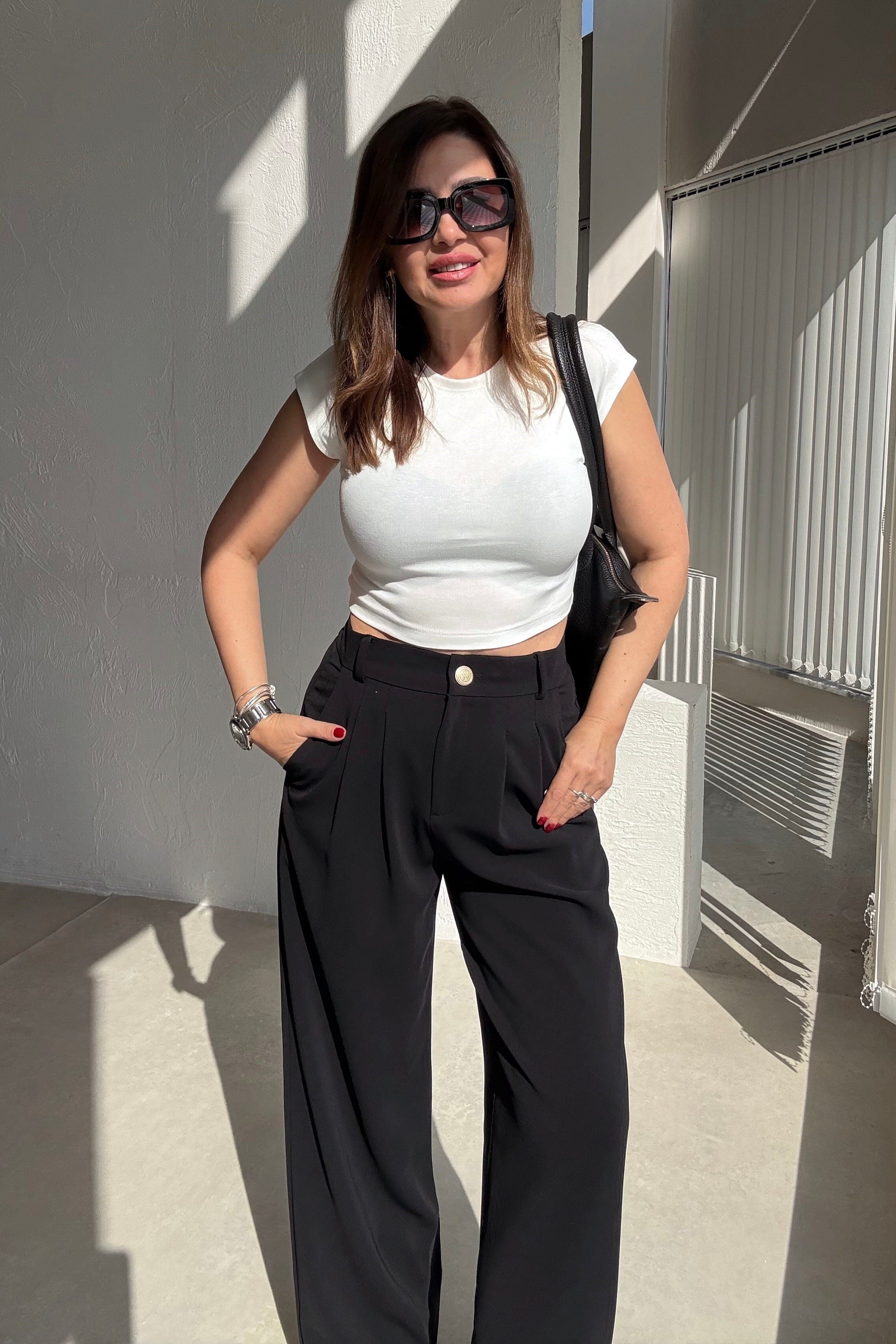 Ekru Likralı Basic Üst 