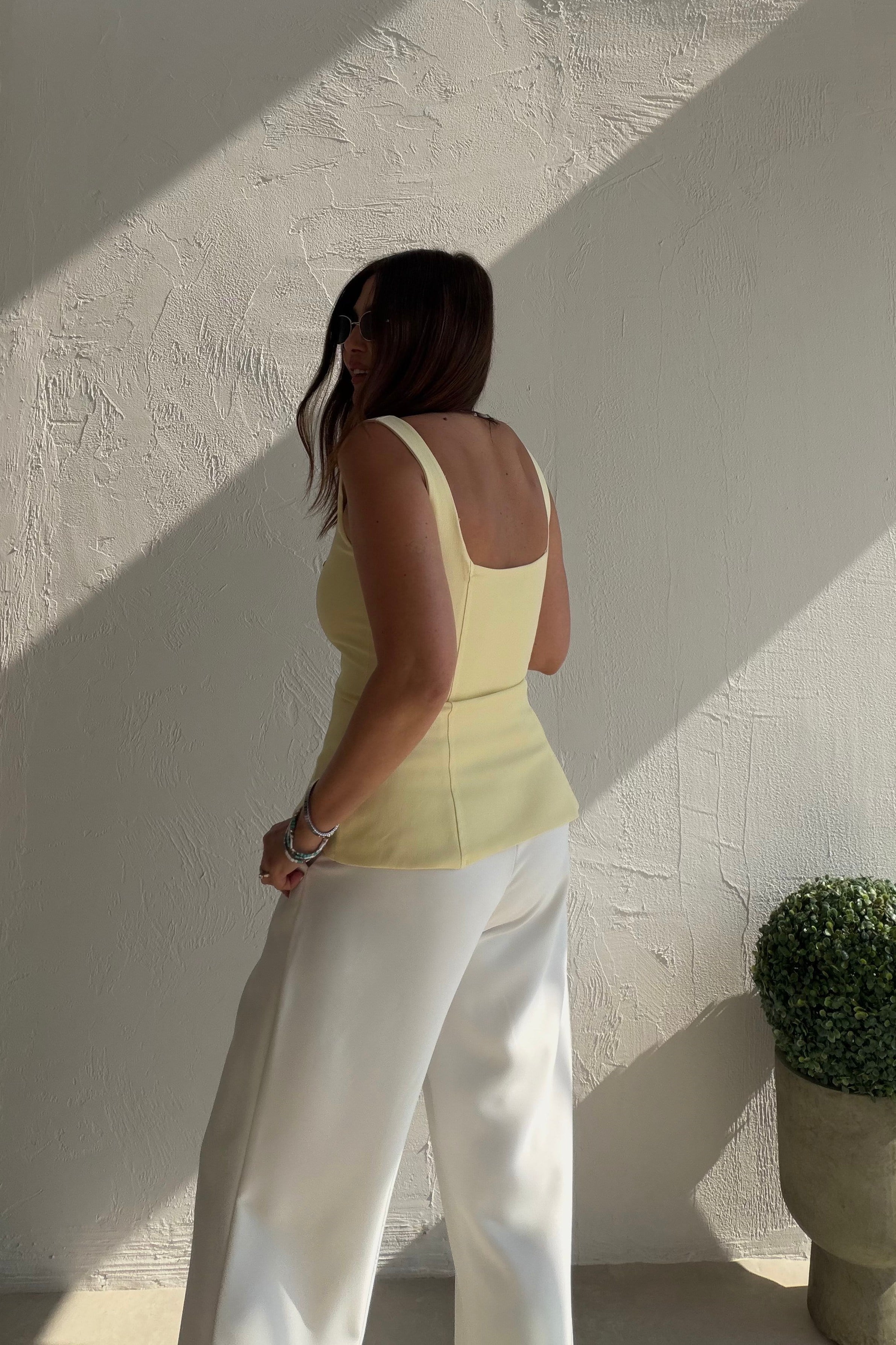 Fermuarlı Crop Bluz SARI