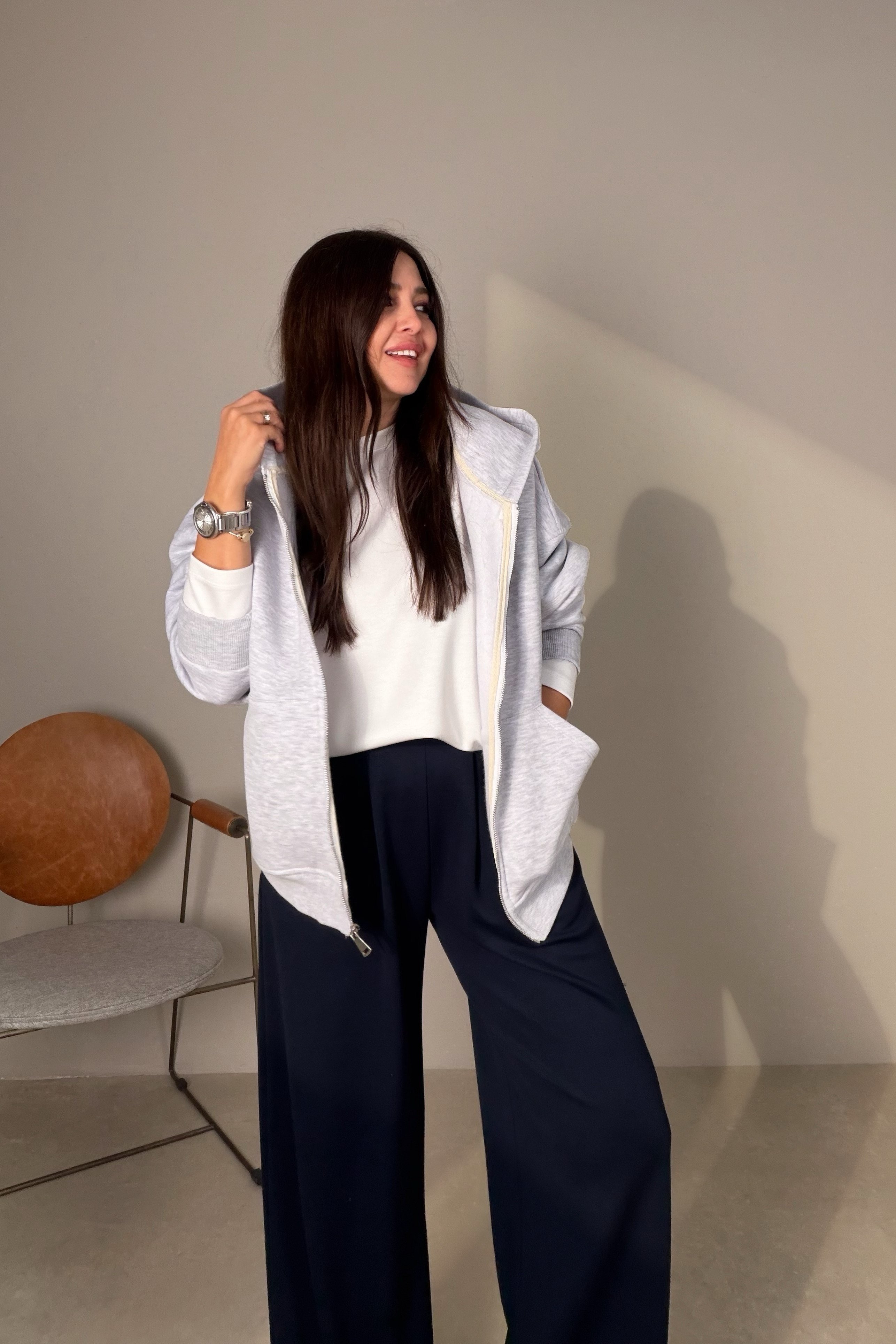 Fermuarlı Sweatshirt GRİ