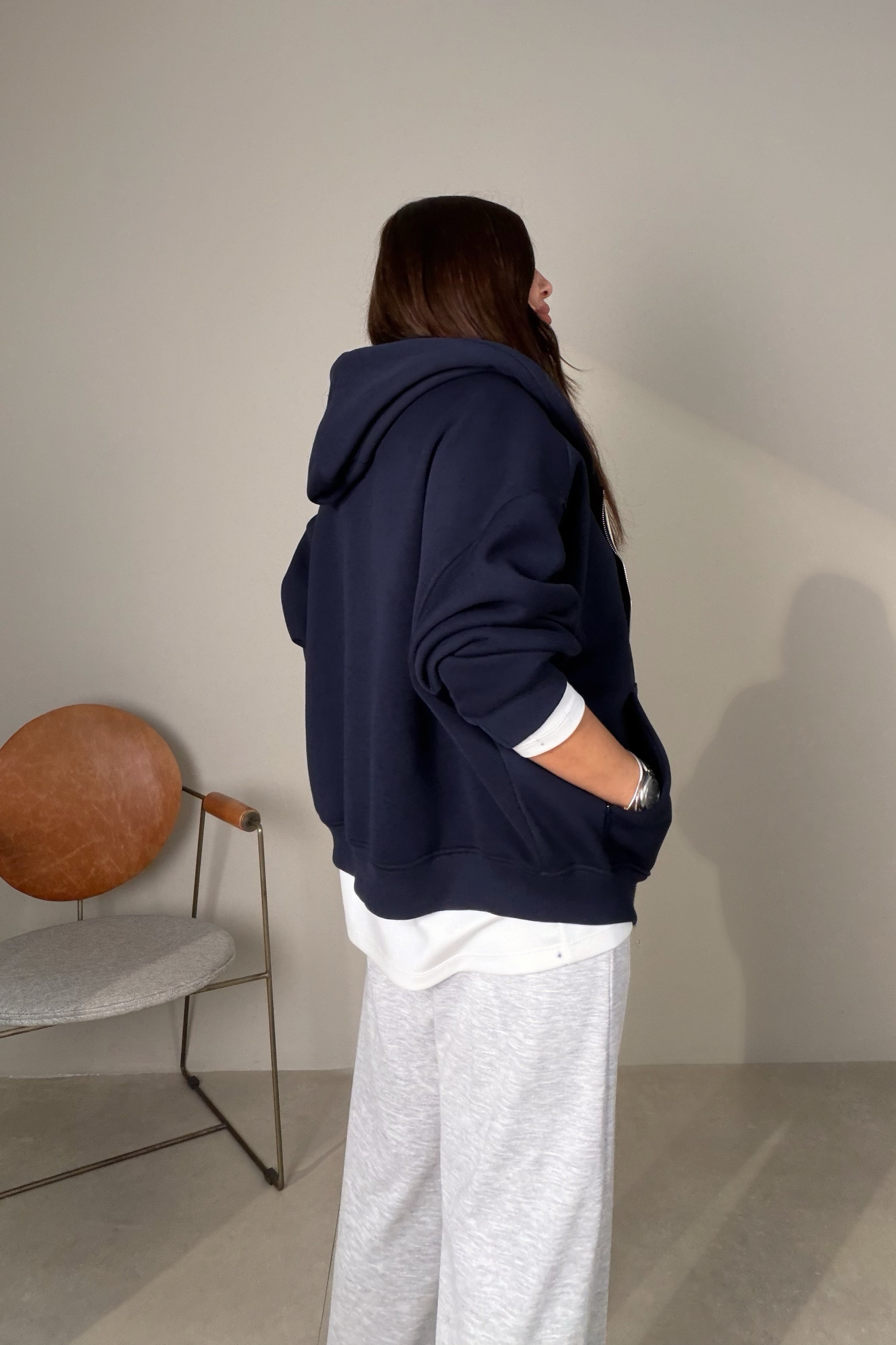 Fermuarlı Sweatshirt LACİVERT